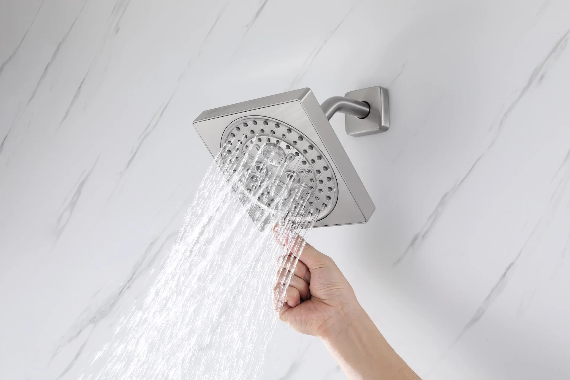 Matte black or Brushed nickel or Brushed Gold 16 x 8-Inch Rainfall Flush Mount Shower Head with 4-Way Digital Display Thermostatic Faucet, Tub Spout, and High-Pressure Wall Mount Head - Image 58
