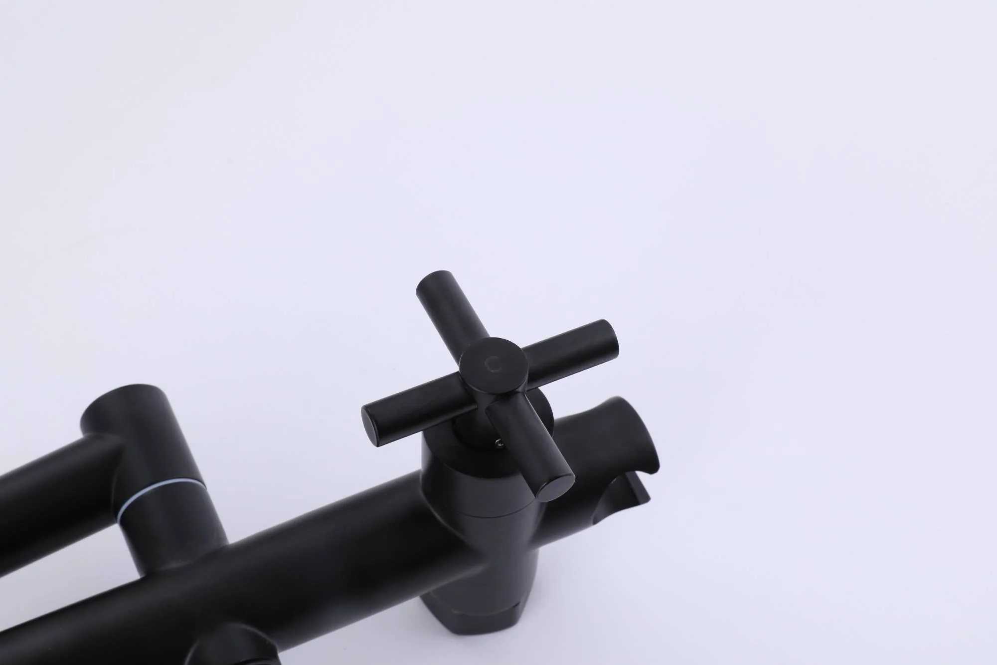 Matte black Pot Filler Faucet Folding Stretchable Brass Hot & Cold Kitchen Faucet Wall Mount with side sprayer - Image 12