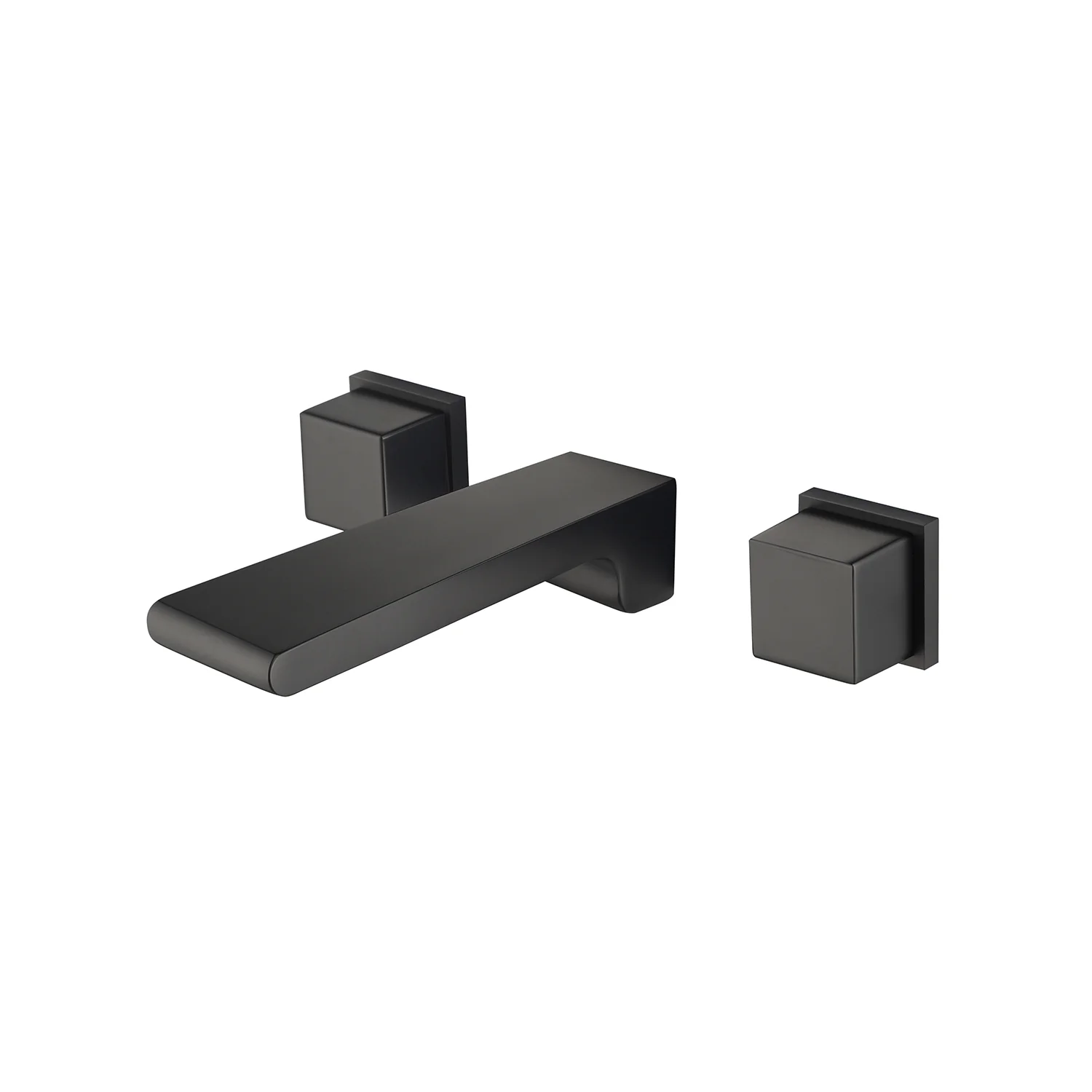 matte black waterfall wall mount bathroom sink faucet with overflow brass pop up drain - Image 4