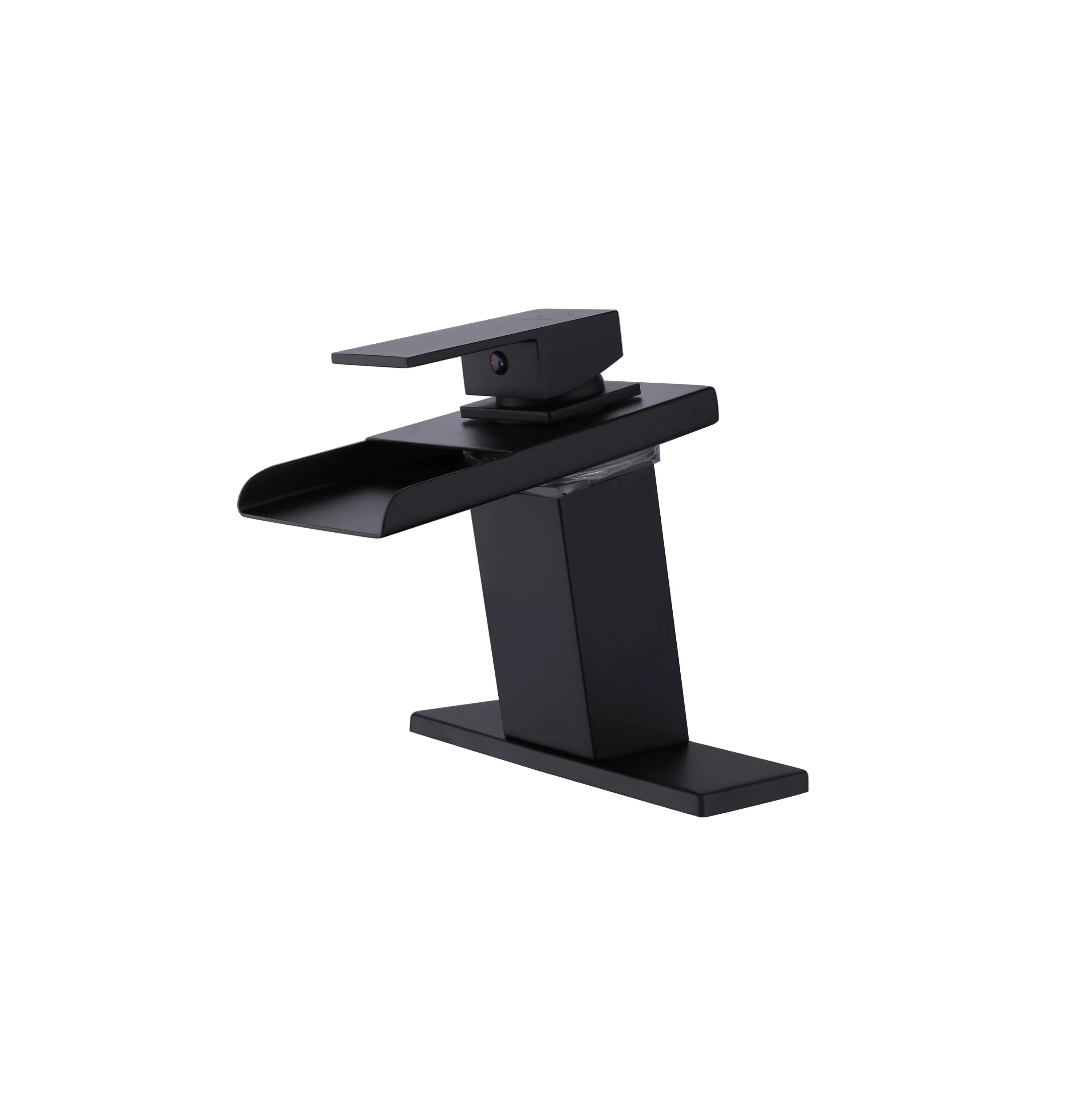 Matte Black Single Handle Single Hole 3 LED Light Mixer Widespread Waterfall bathroom sink Faucet with drain - Image 4