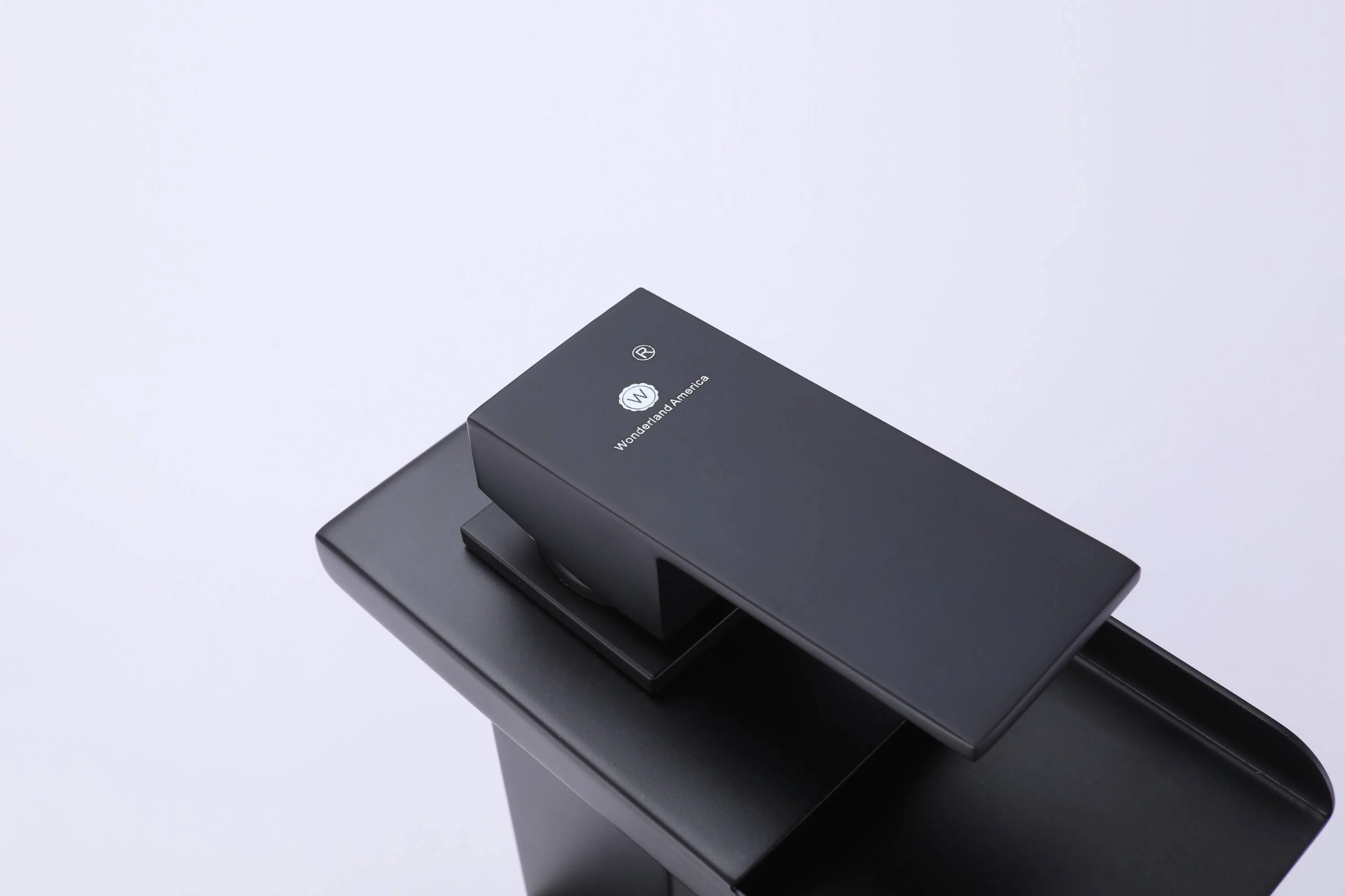 Matte Black Single Handle Single Hole 3 LED Light Mixer Widespread Waterfall bathroom sink Faucet with drain - Image 5