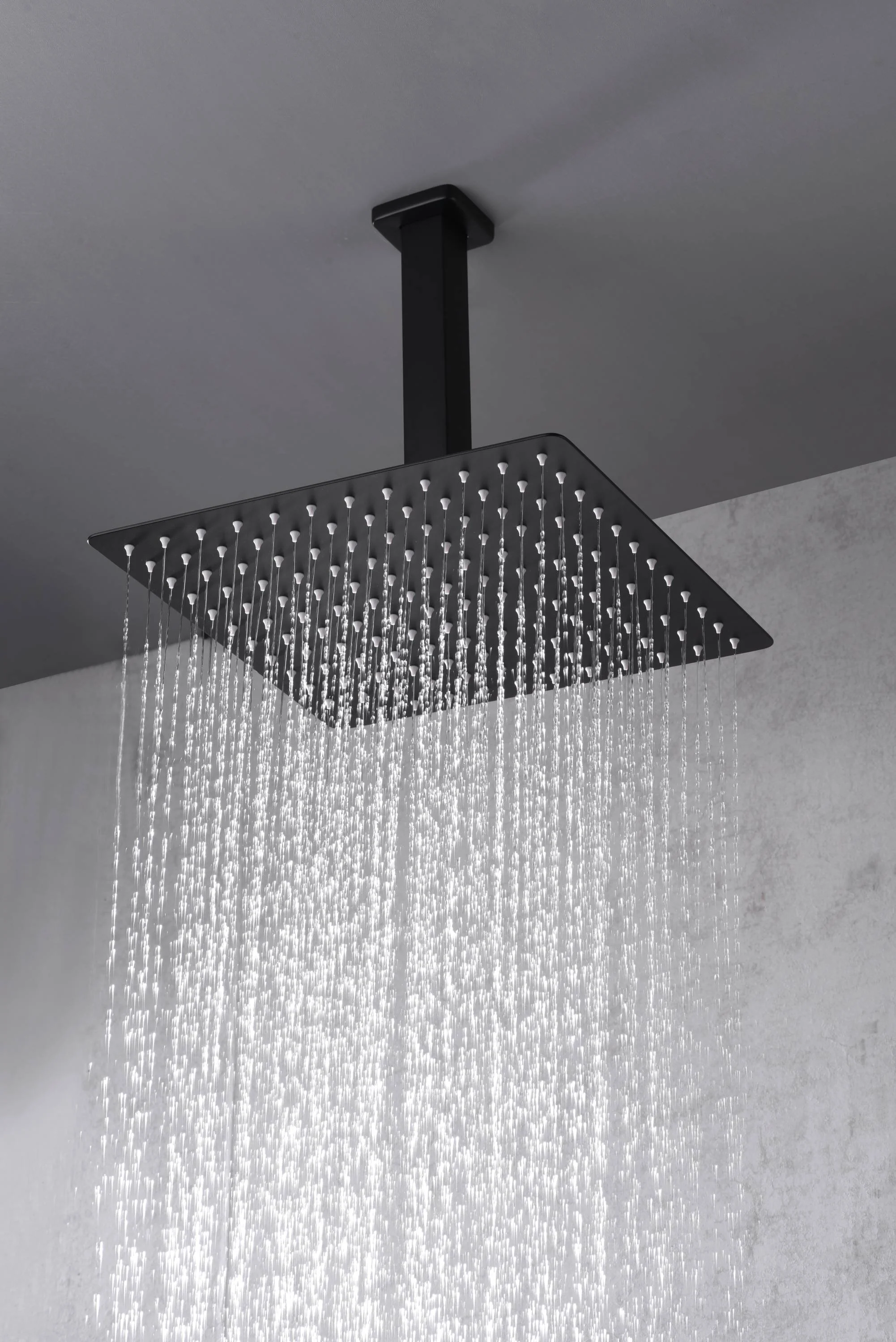 Matte black wall mount 6inch regular high water pressure shower head ceiling mount 16inch or 12 inch rainfall shower head 3 way thermostatic shower system - Image 39