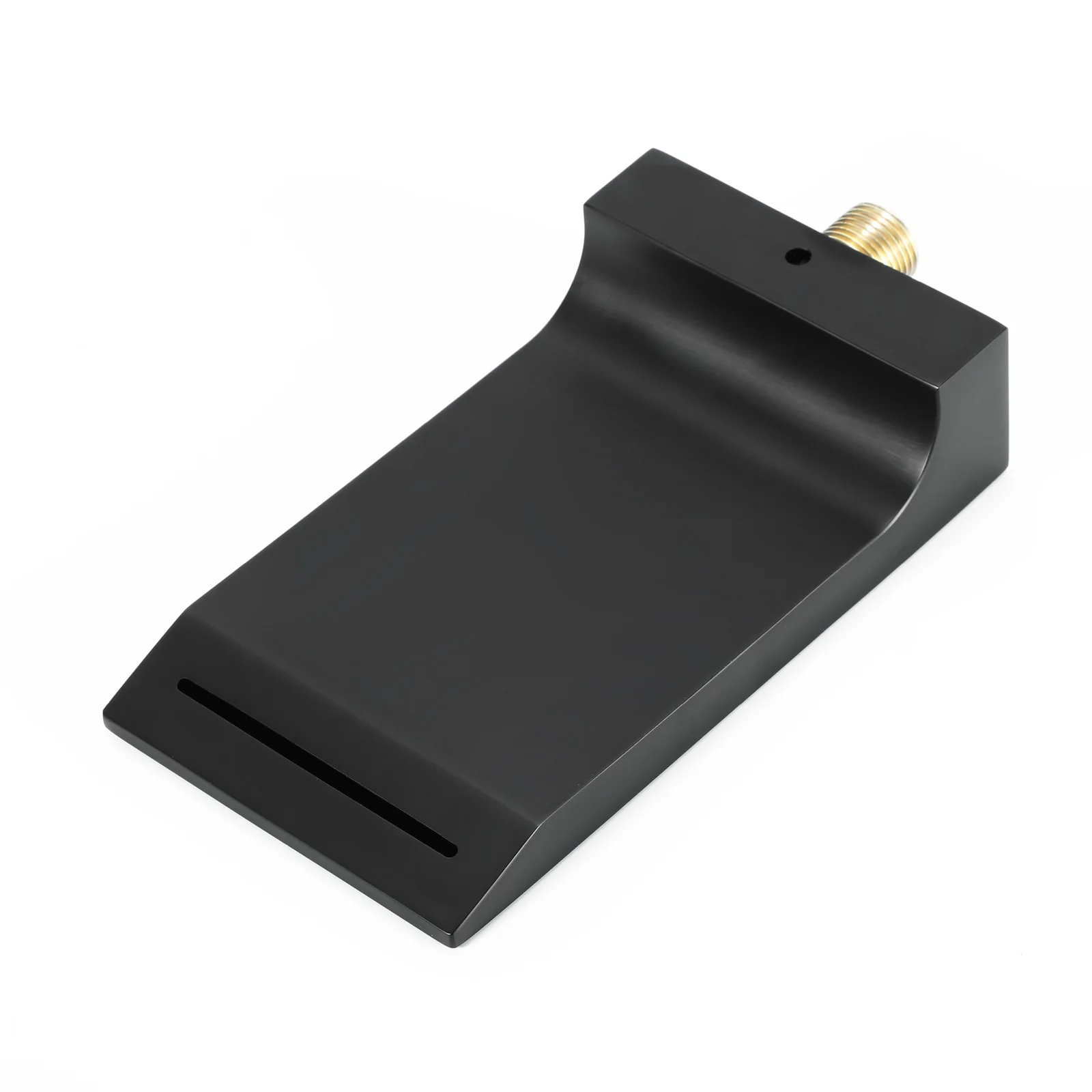 Matte Black Wall Mount Waterfall Bathroom Sink Faucet with Overflow Brass Pop-Up Drain - Image 5