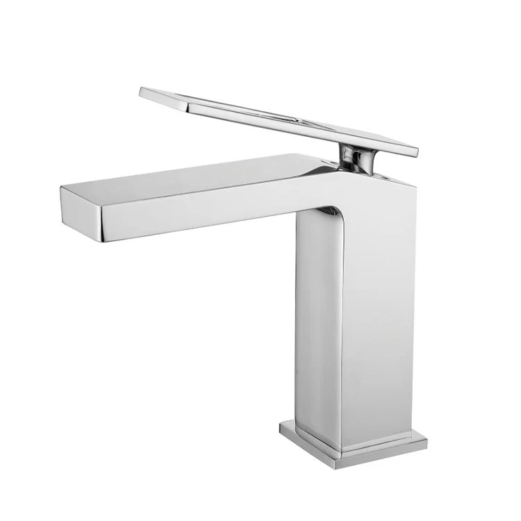 Chrome Single handle bathroom basin faucet with pop up overflow brass drain - Image 4