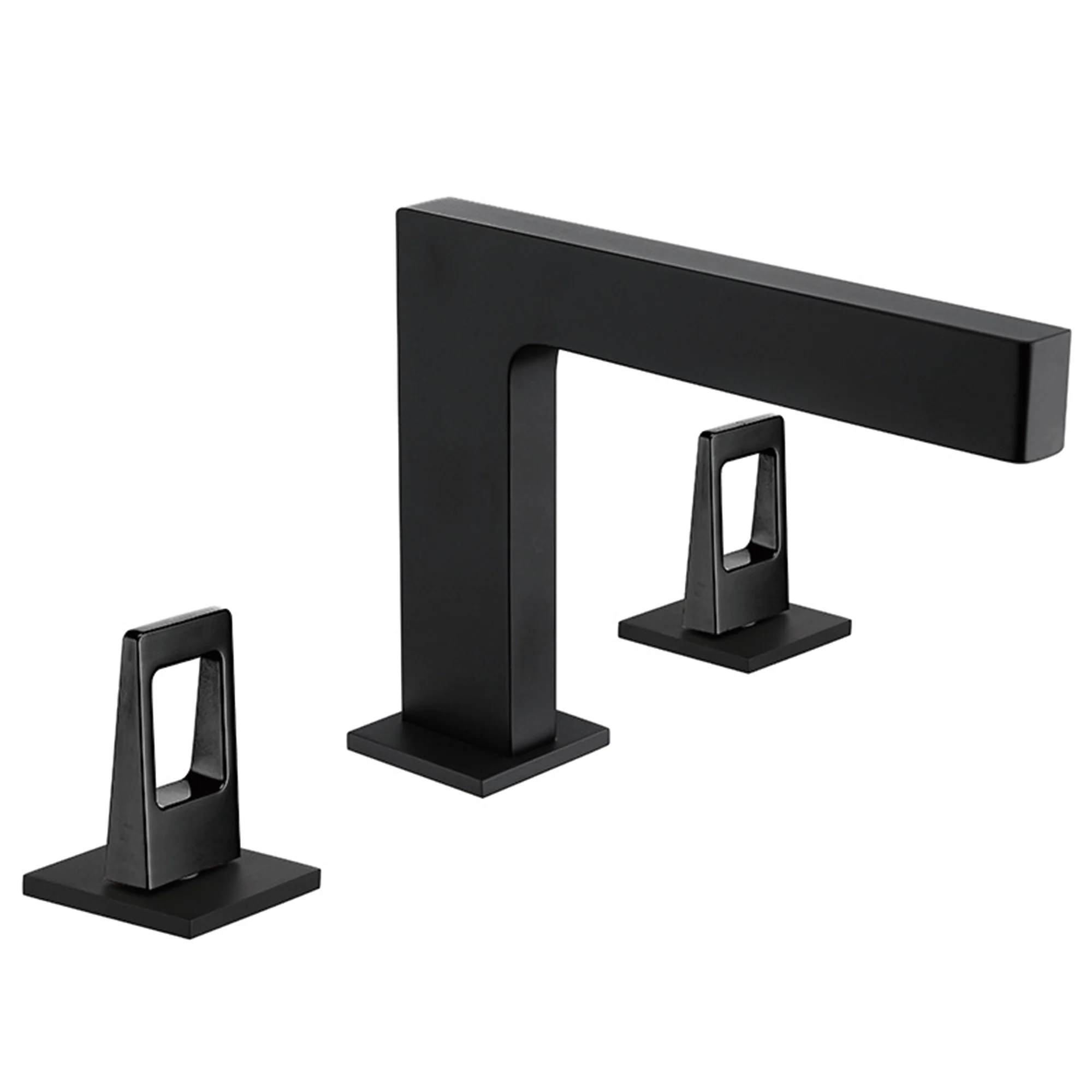 Matte Black 3-Hole, Dual Handle Widespread Bathroom Faucet with Pop-Up Drain - Image 10