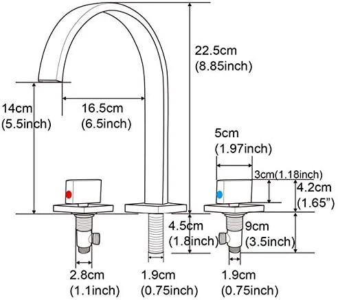 Brushed Gold Widespread Bathroom Sink Faucet: Deck Mount, 2 Handles, 3 Holes, and Pop-Up Overflow Drain Included - Image 6