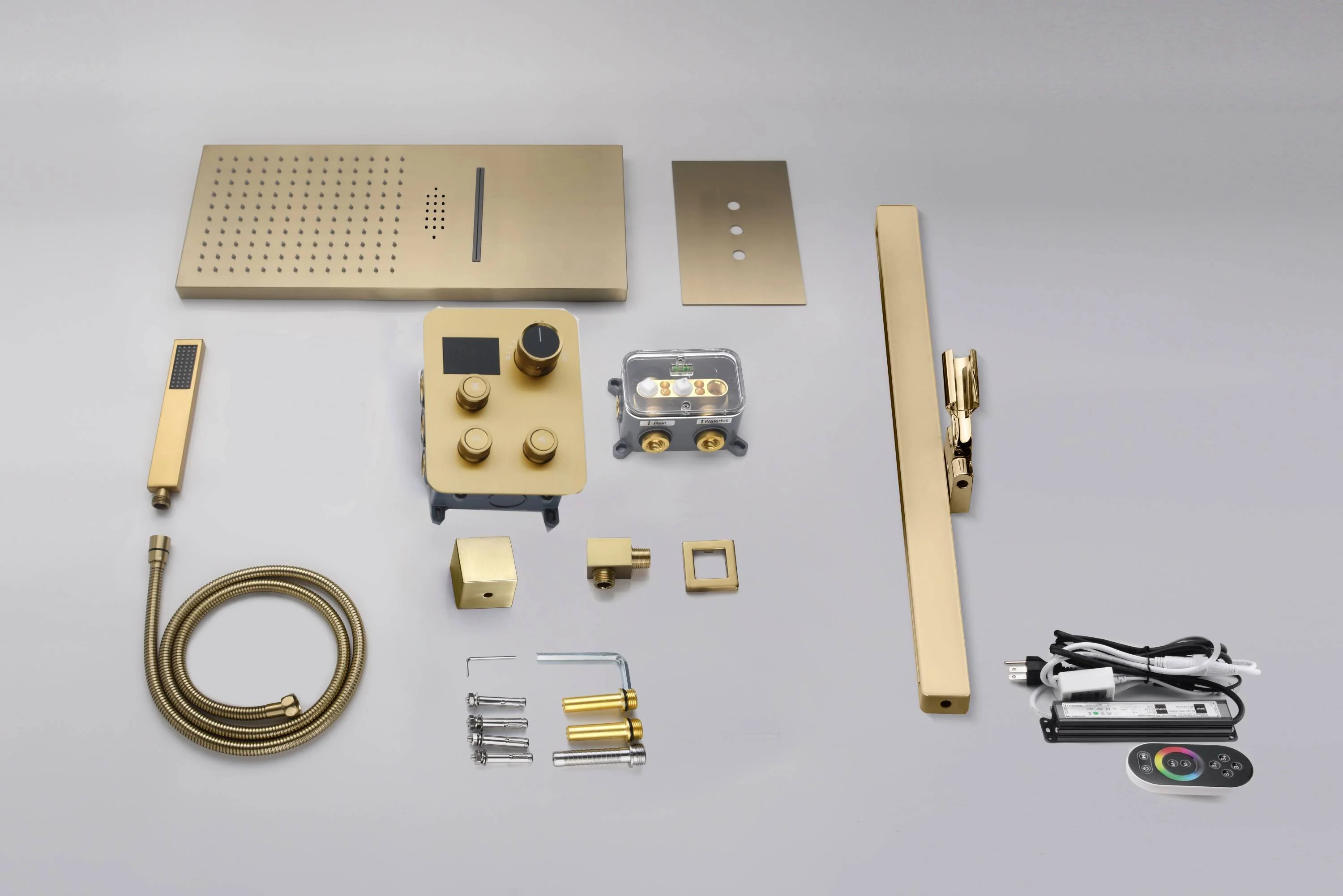 22" Bluetooth Music LED Shower System with 3-Way Thermostatic Faucet and Multiple Functions, 3 Finishes - Image 8