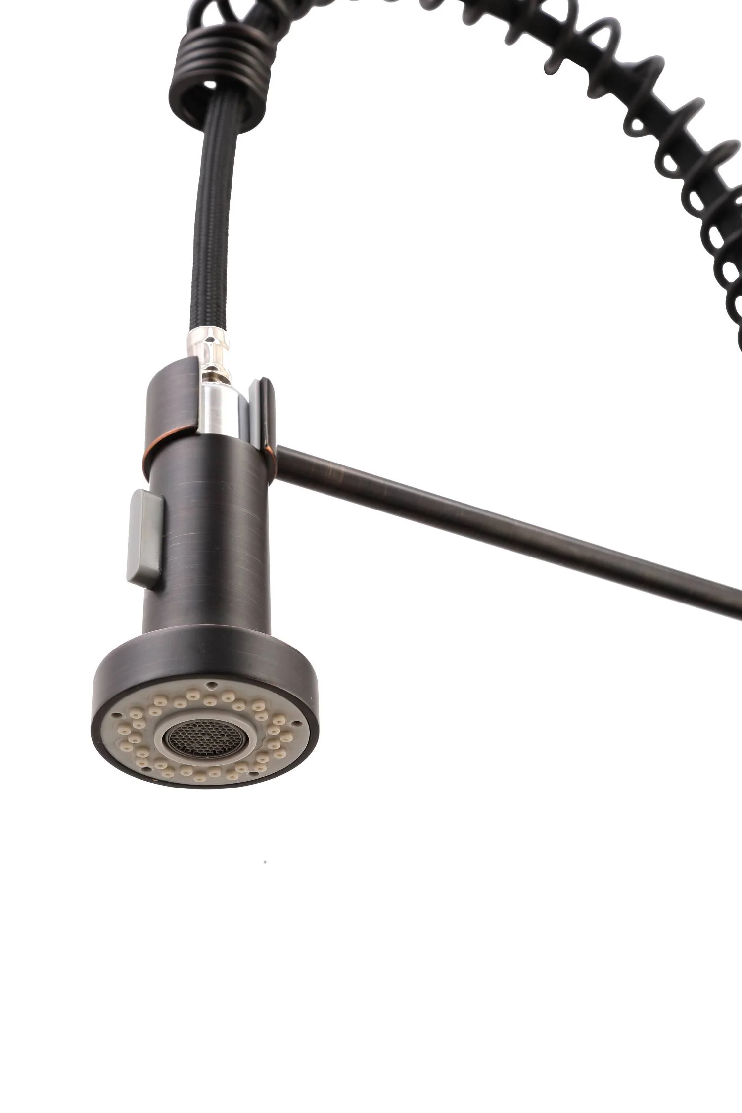 Oil Bronze High Arc Kitchen Sink Faucet with Pull Down Spray and Deck Plate - Image 3