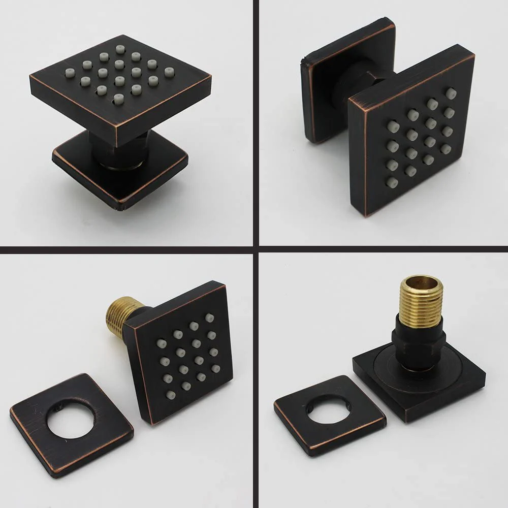 Oil Rubbed Bronze 3-Way Thermostatic Shower Faucet with 6 Body Jets, LED Options for Simultaneous Operation - Image 6