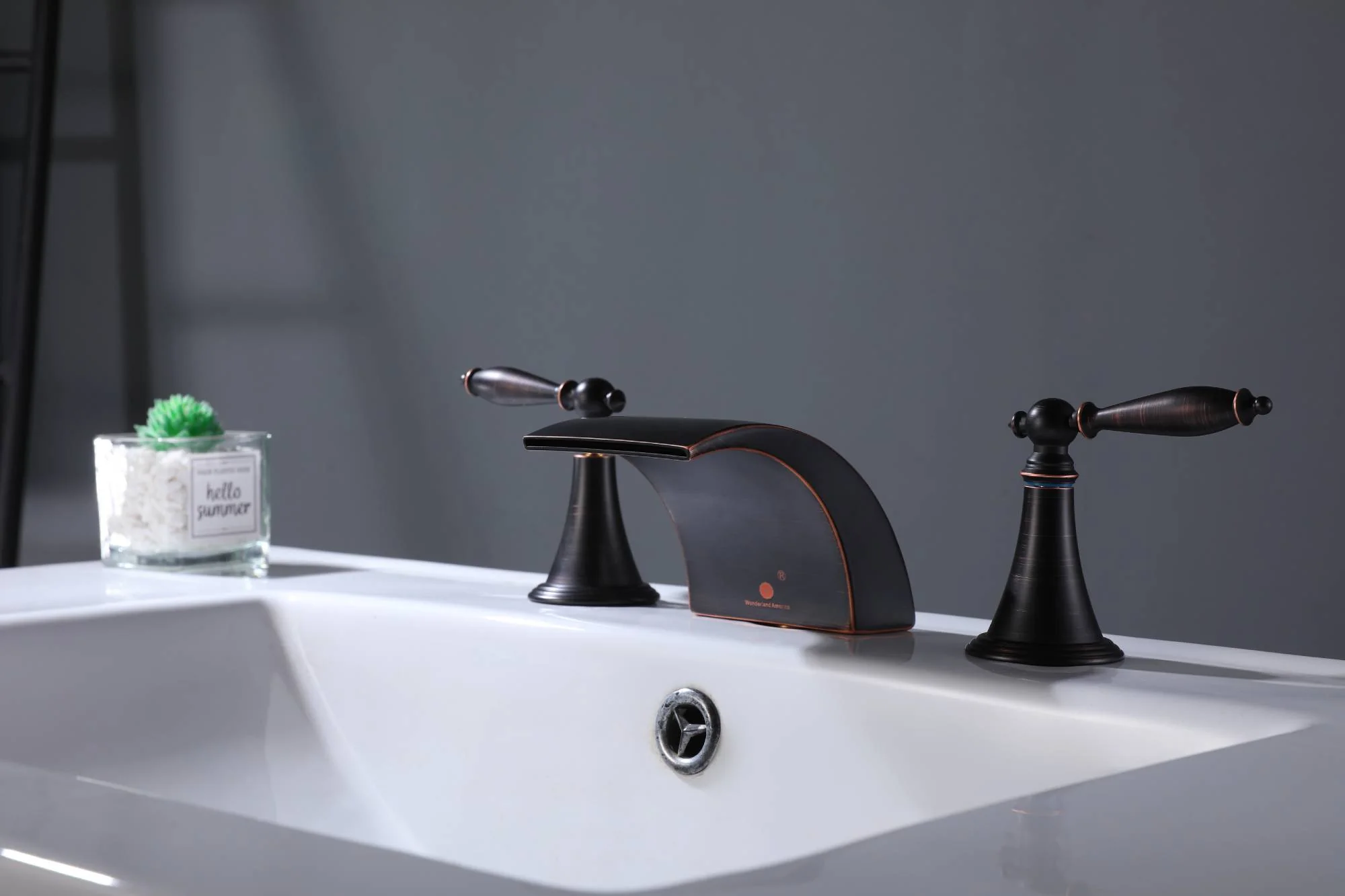 Oil Rubbed Bronze or Brushed Gold or Matte Black Waterfall Bathroom Sink Faucet with Pop-Up Drain - Image 4