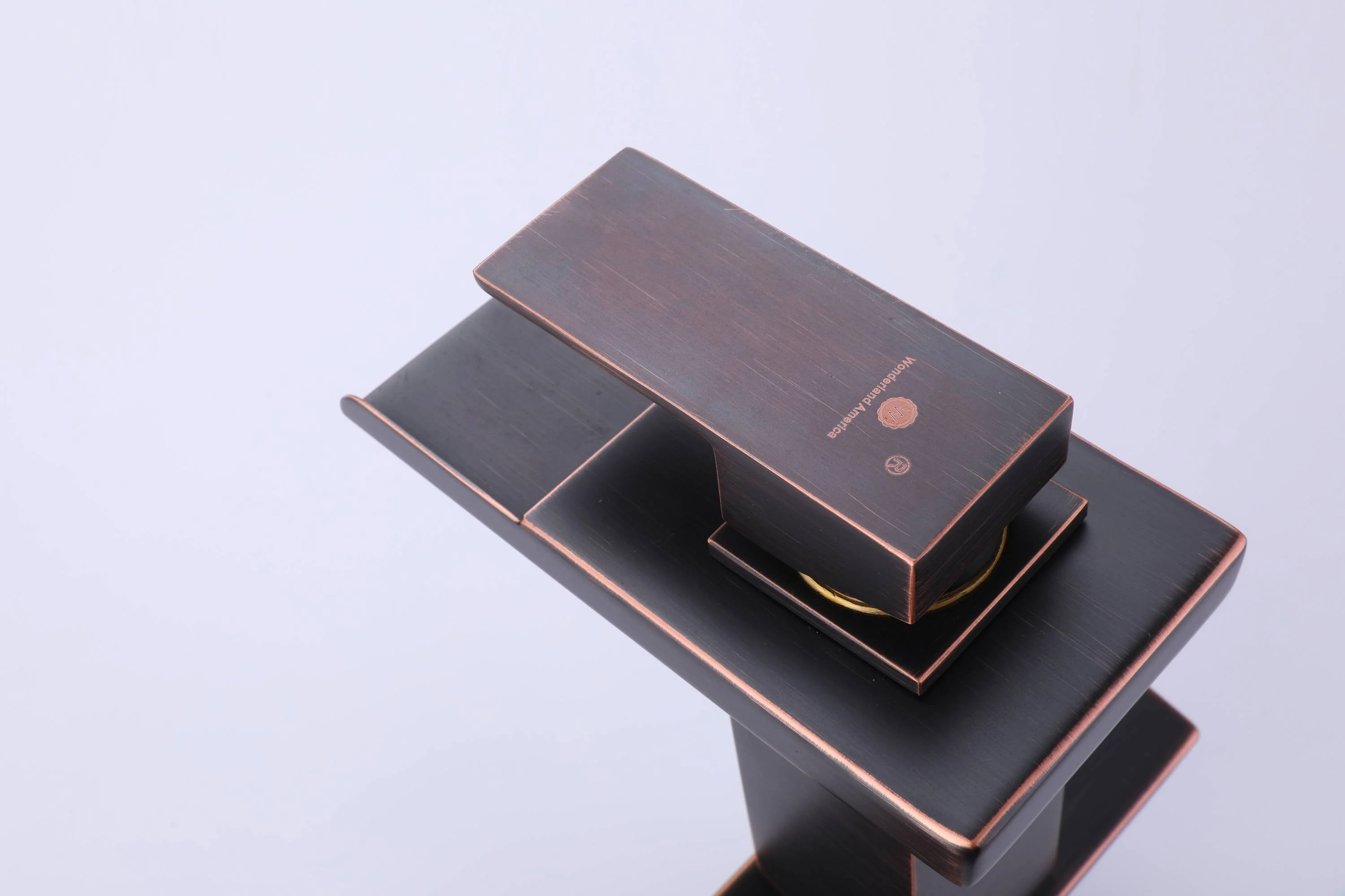 Oil Rubbered Bronze Single Handle Single Hole 3 LED Light Mixer Widespread Waterfall bathroom sink Faucet with drain - Image 5