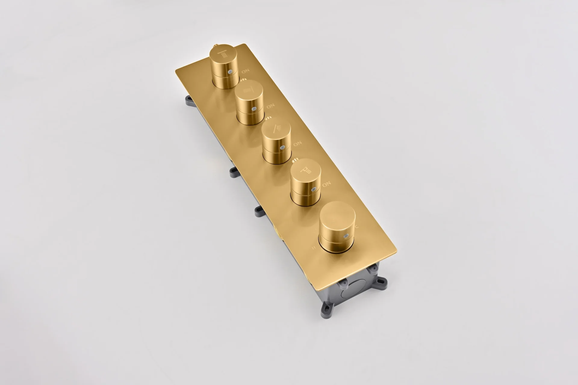 4-Way Thermostatic Shower System with 12" Rainfall Head, 6 Body Jets, Hand Shower & Slide Bar, Available in Champagne Bronze / Brushed Gold / Brushed Nickel - Image 8
