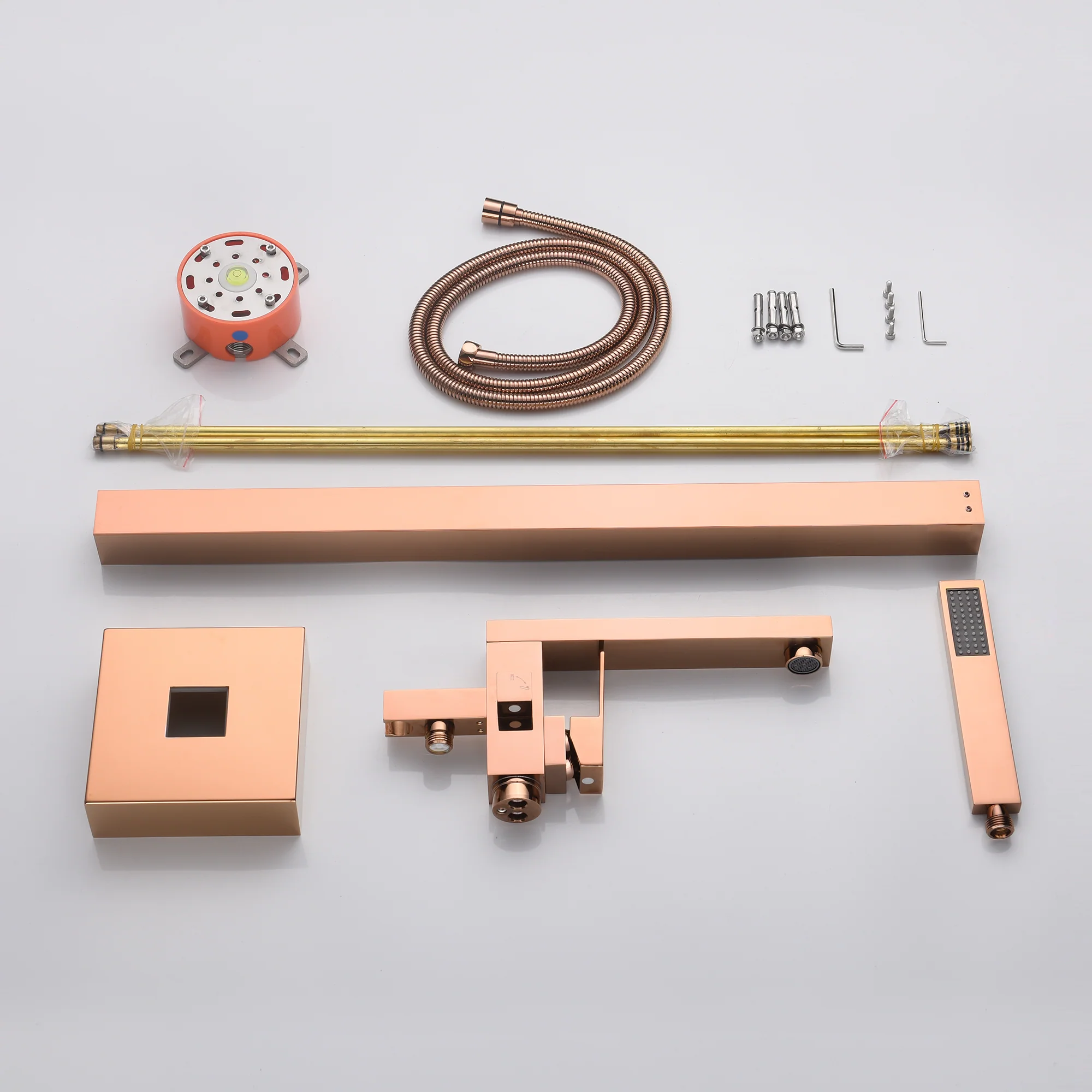 Rose Gold  Freestanding Bathtub Faucet Tub Filler: Featuring a Floor Mount Design for a Touch of Elegance - Image 3