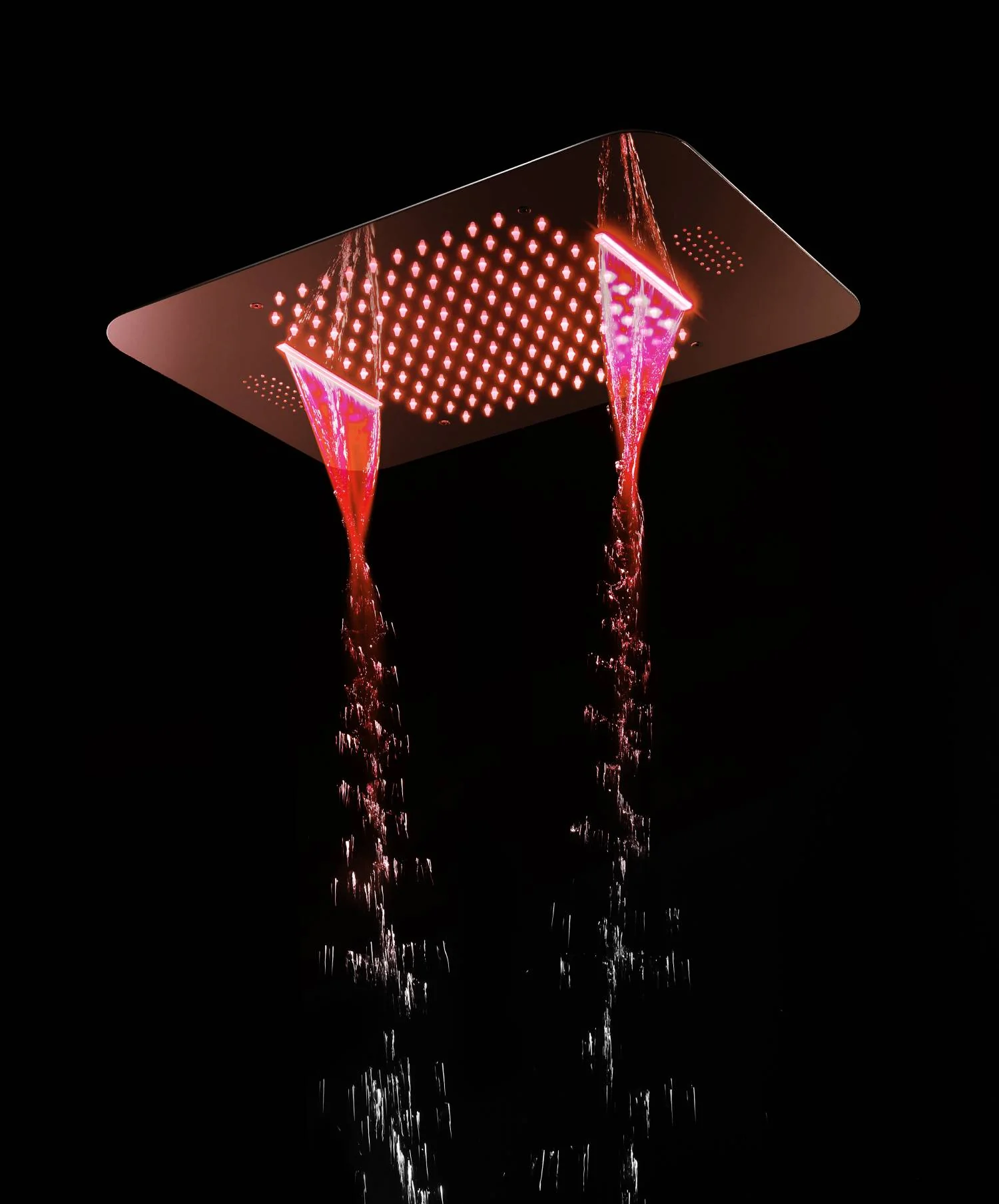 Rose Gold Music 64 LED 5-Way Thermostatic Shower System | Flushed In 23X 15-Inch Shower Head | regular head and body jets - Image 9