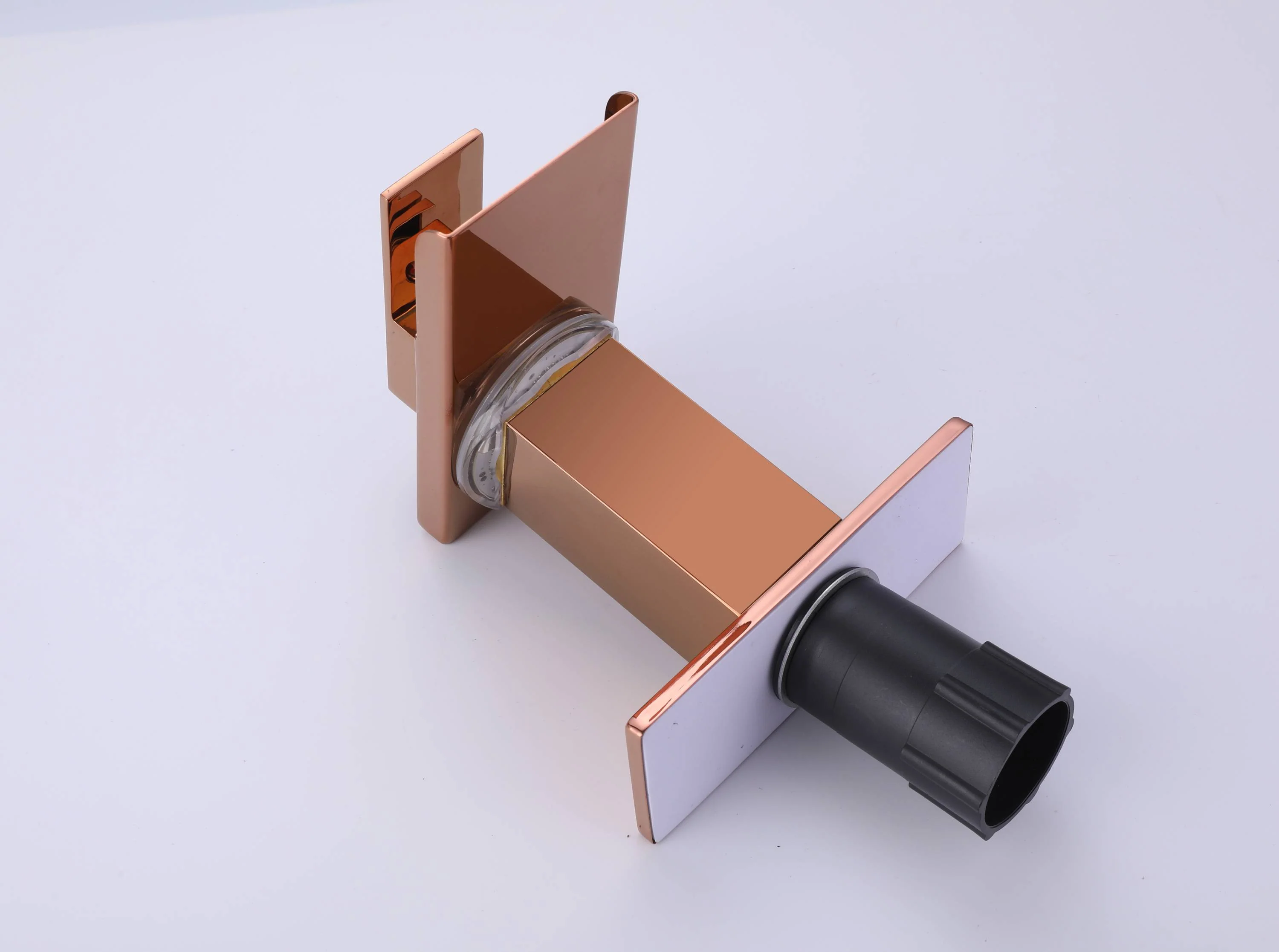 Rose Gold LED Waterfall Single Handle Single Hole Bathroom Sink Faucet with Drain And Cover Plate - Image 8