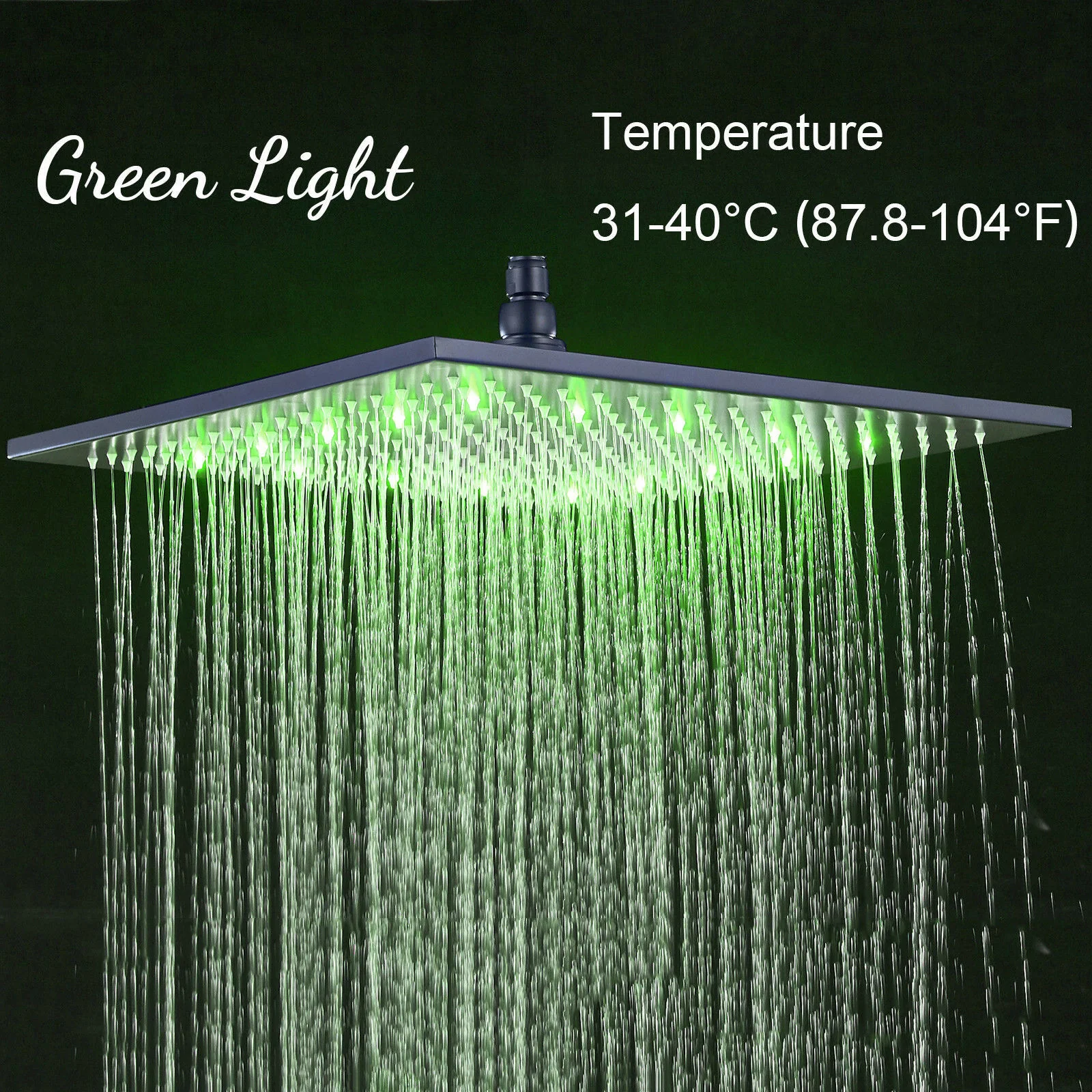12inch or 16inch brass LED MATTE black rainfall shower head - Image 3
