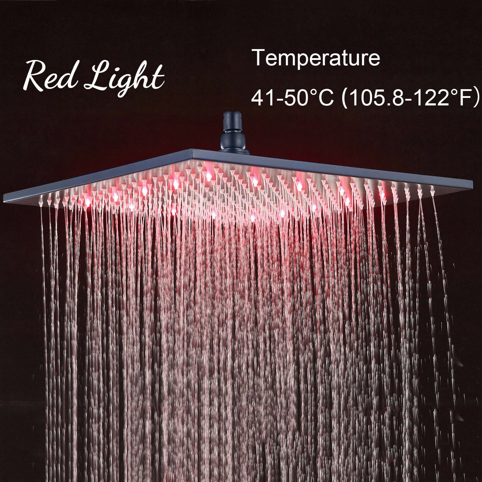 12inch or 16inch brass LED MATTE black rainfall shower head - Image 4