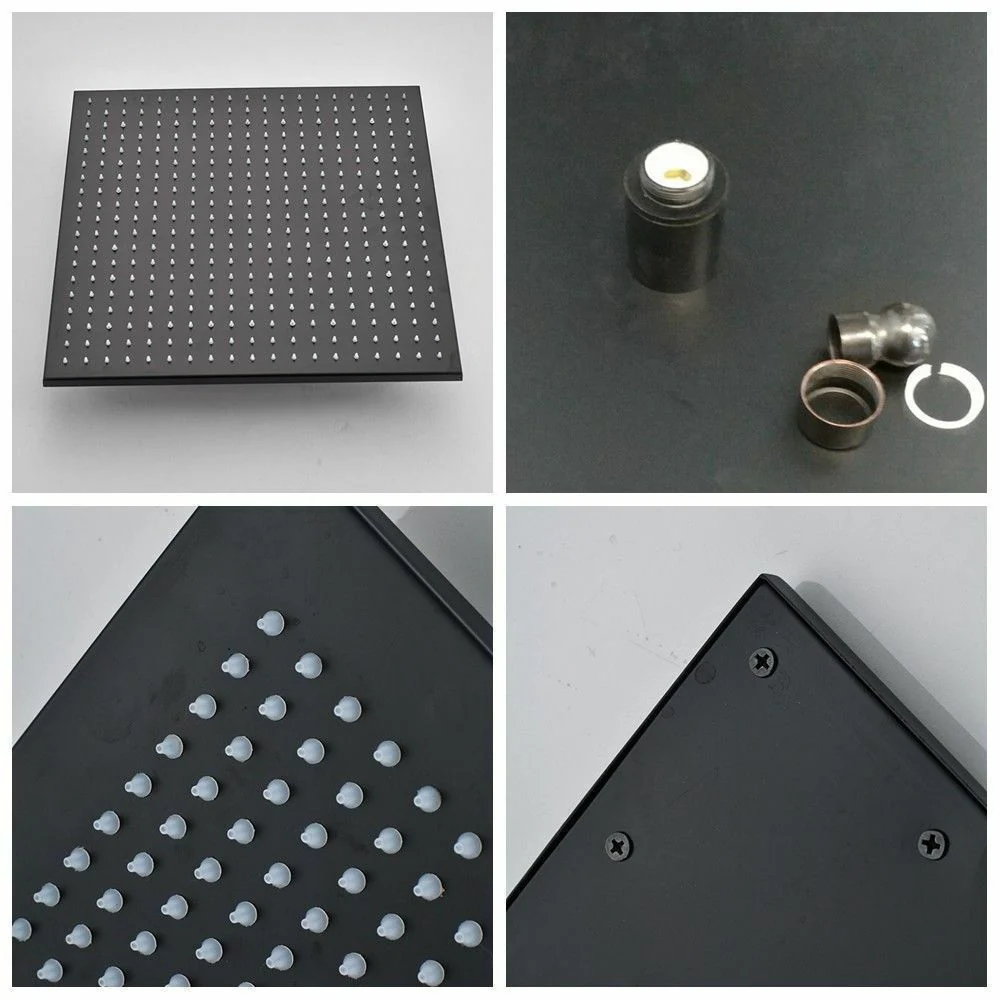 12inch or 16inch brass LED MATTE black rainfall shower head - Image 5