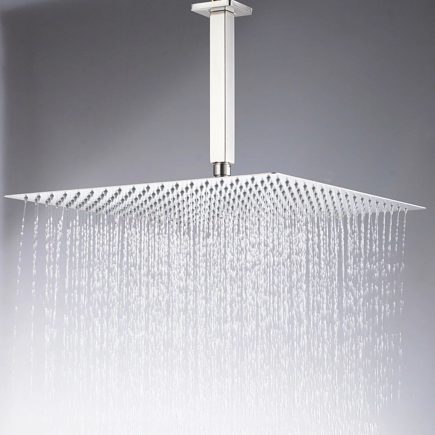 Square Brushed Nickel Shower Head: Choose from 12'' or 16'' Size, Premium Stainless Steel - Image 3