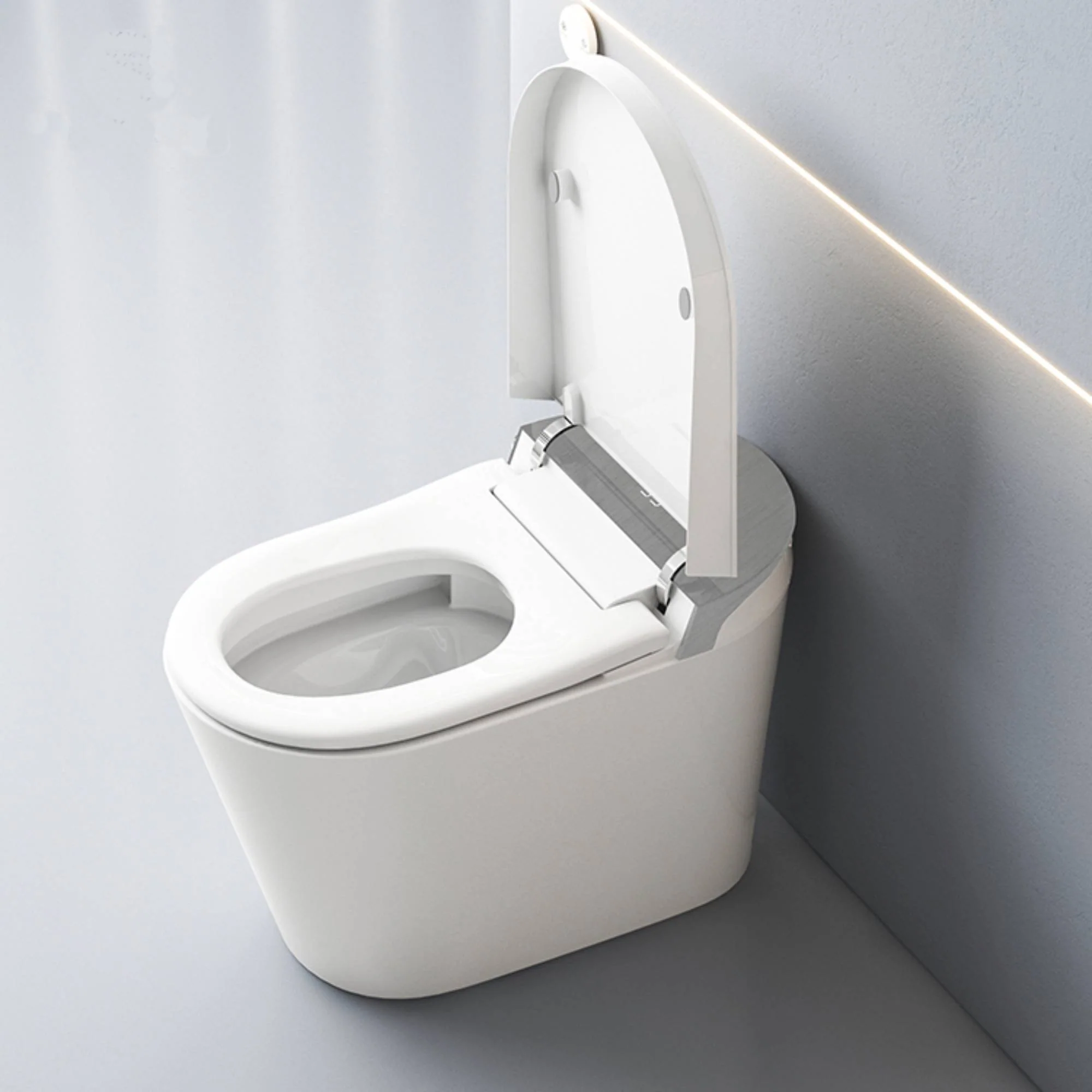 Experience Luxury and Convenience with our Smart Toilet Bidet Elongated Seat - Unlimited Warm Water, Wand Cleaning, Remote Control, and Night Ligh - Image 11