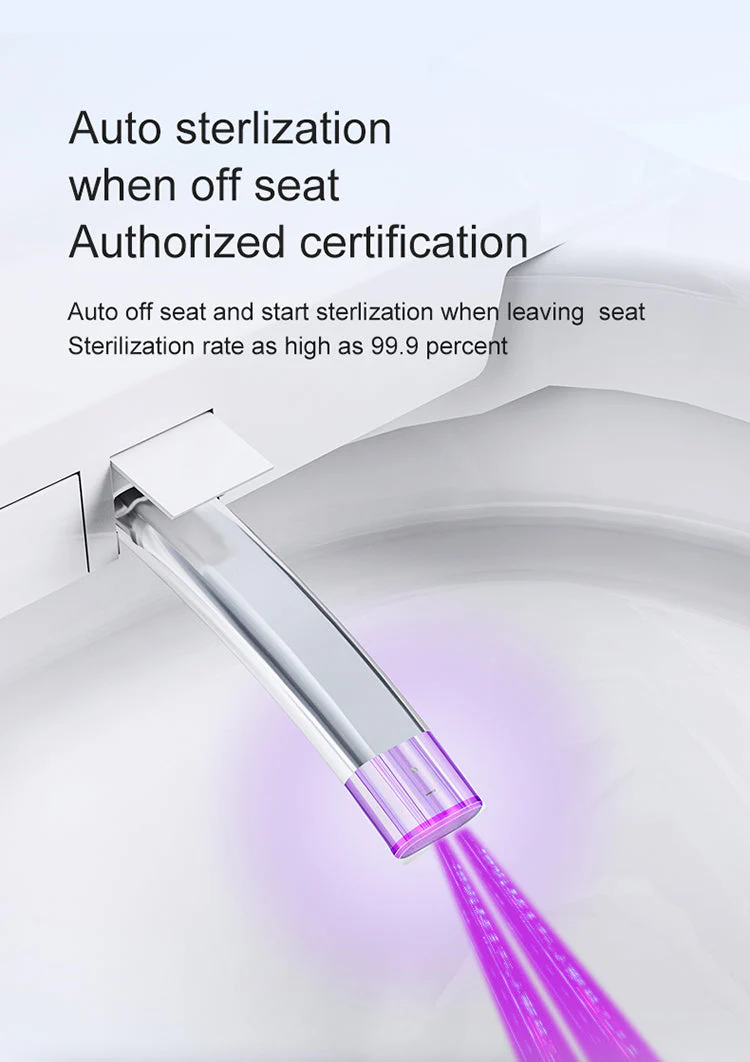 Experience Luxury and Convenience with our Smart Toilet Bidet Elongated Seat - Unlimited Warm Water, Wand Cleaning, Remote Control, and Night Ligh - Image 15