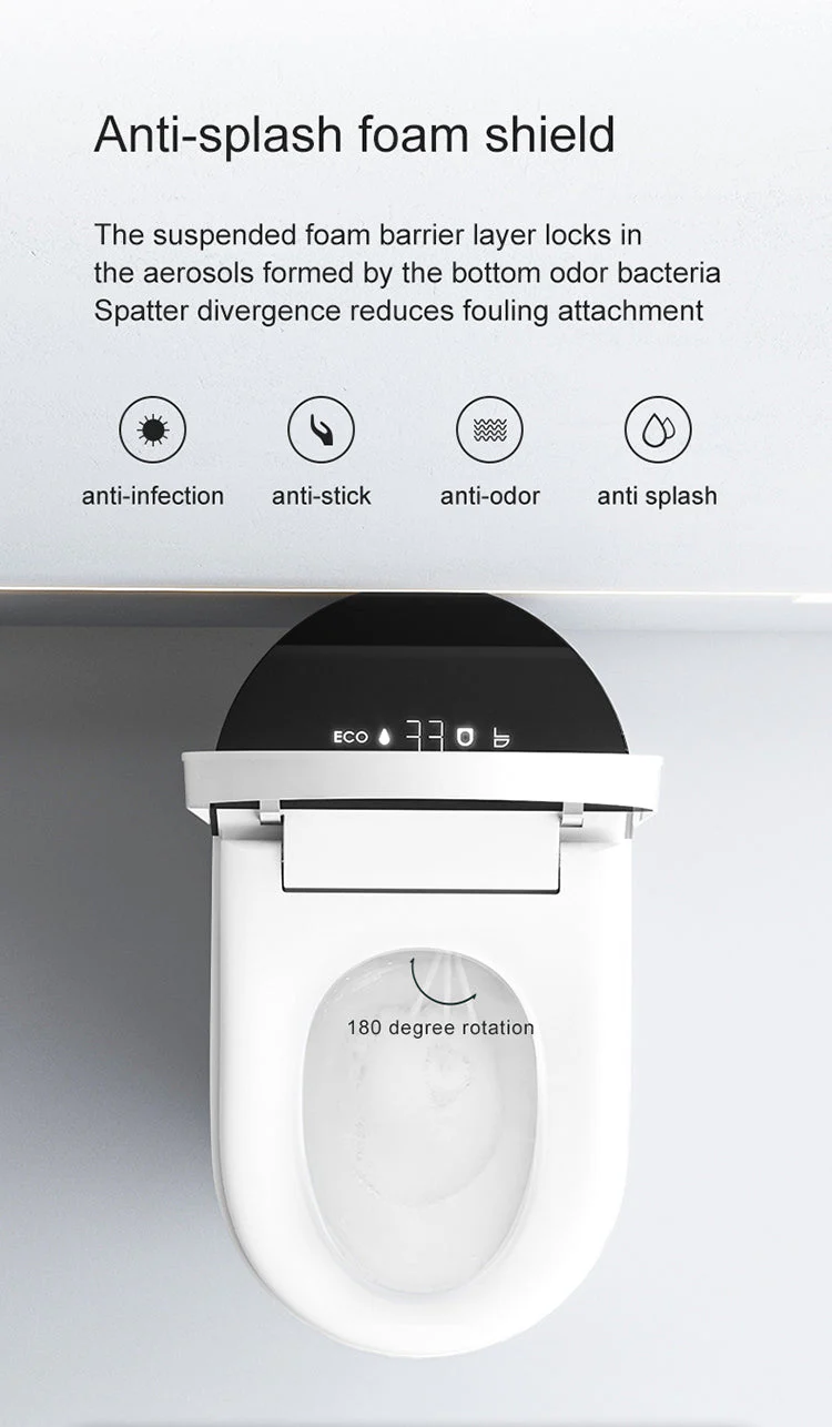 Experience Luxury and Convenience with our Smart Toilet Bidet Elongated Seat - Unlimited Warm Water, Wand Cleaning, Remote Control, and Night Ligh - Image 16