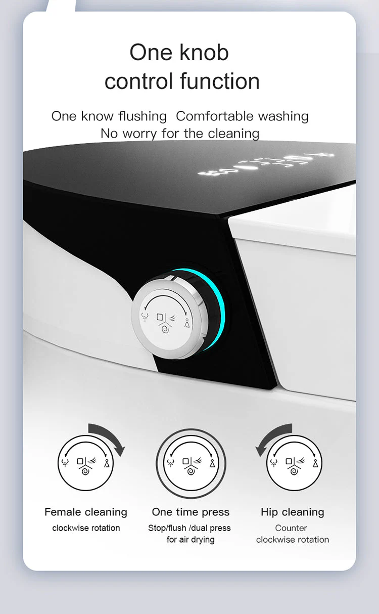 Experience Luxury and Convenience with our Smart Toilet Bidet Elongated Seat - Unlimited Warm Water, Wand Cleaning, Remote Control, and Night Ligh - Image 17