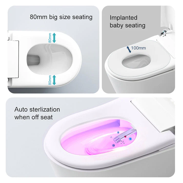 Experience Luxury and Convenience with our Smart Toilet Bidet Elongated Seat - Unlimited Warm Water, Wand Cleaning, Remote Control, and Night Ligh - Image 3