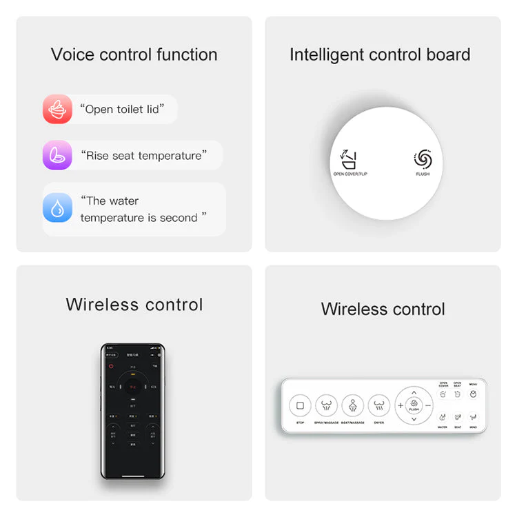 Experience Luxury and Convenience with our Smart Toilet Bidet Elongated Seat - Unlimited Warm Water, Wand Cleaning, Remote Control, and Night Ligh - Image 4