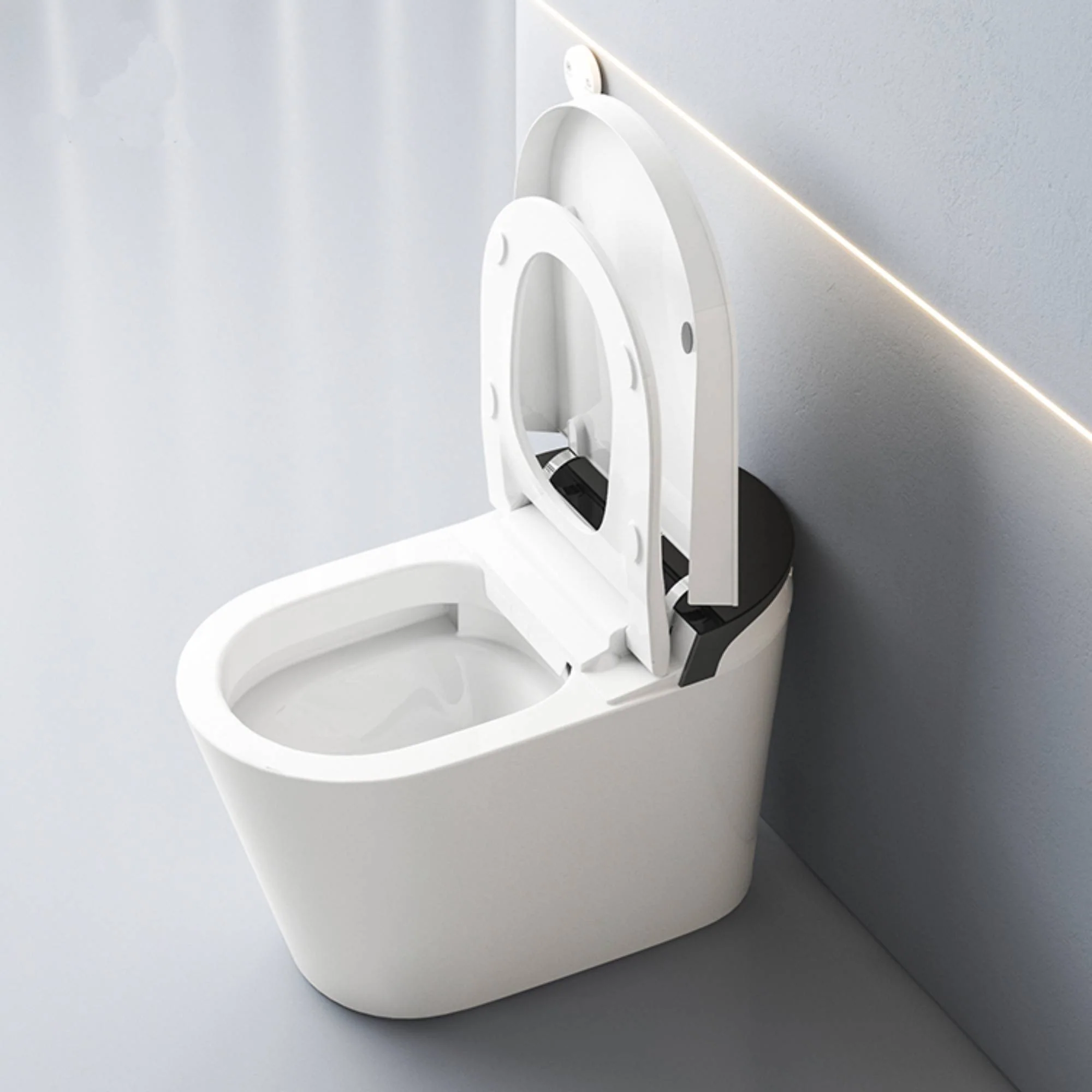 Experience Luxury and Convenience with our Smart Toilet Bidet Elongated Seat - Unlimited Warm Water, Wand Cleaning, Remote Control, and Night Ligh - Image 7