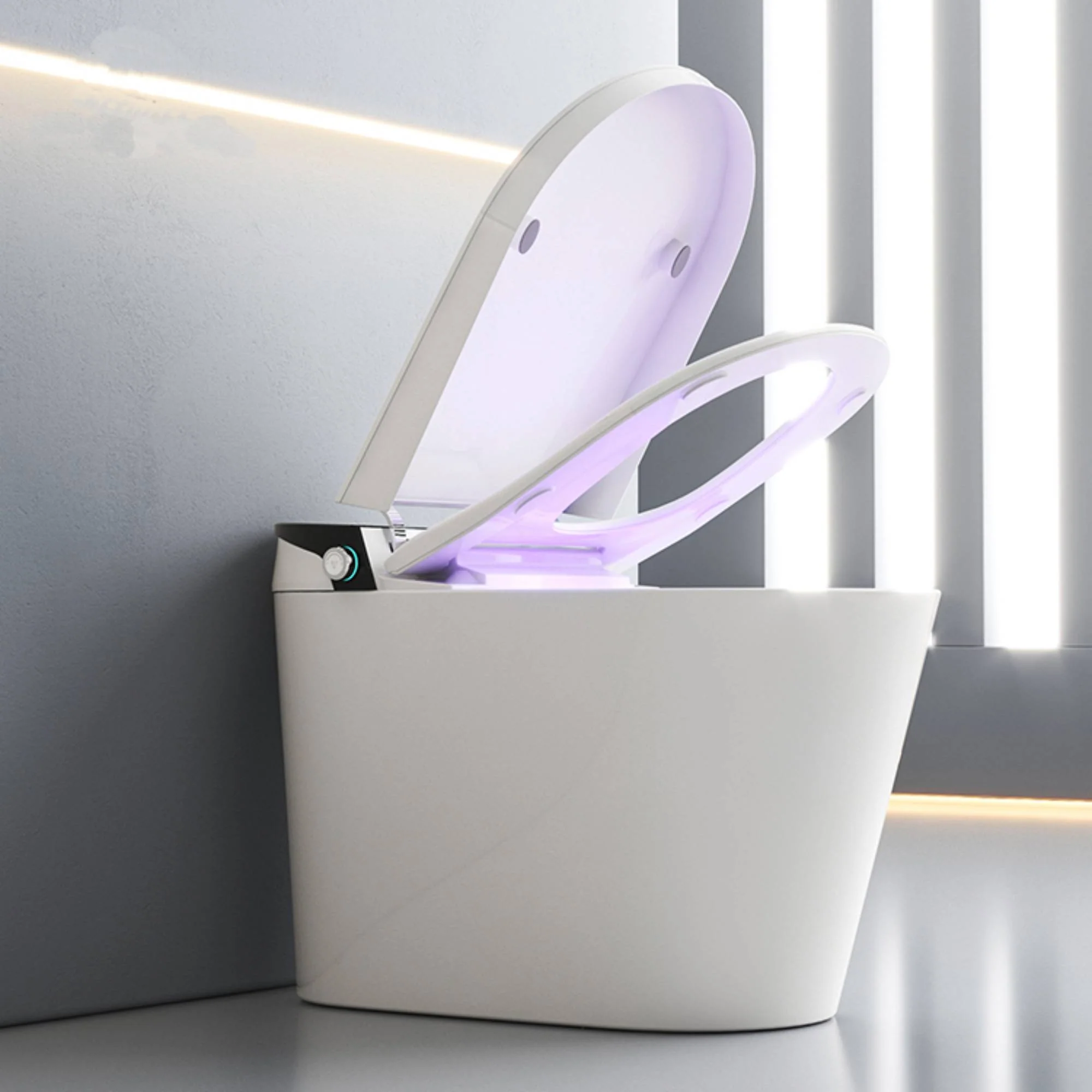 Experience Luxury and Convenience with our Smart Toilet Bidet Elongated Seat - Unlimited Warm Water, Wand Cleaning, Remote Control, and Night Ligh - Image 9