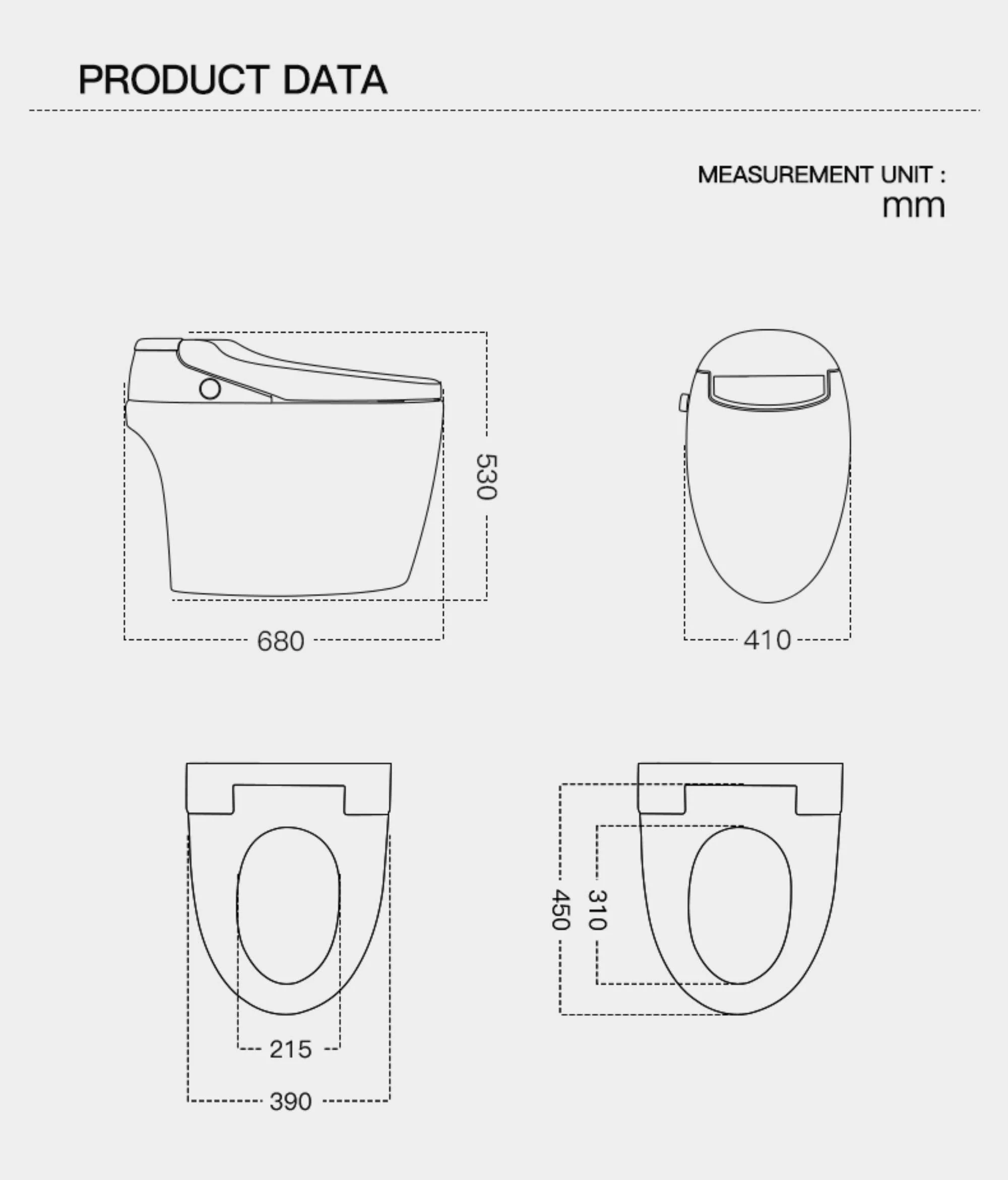 Experience Luxury and Convenience with our Smart Toilet Bidet Elongated Seat - Unlimited Warm Water, Wand Cleaning, Remote Control, and Night Ligh - Image 13