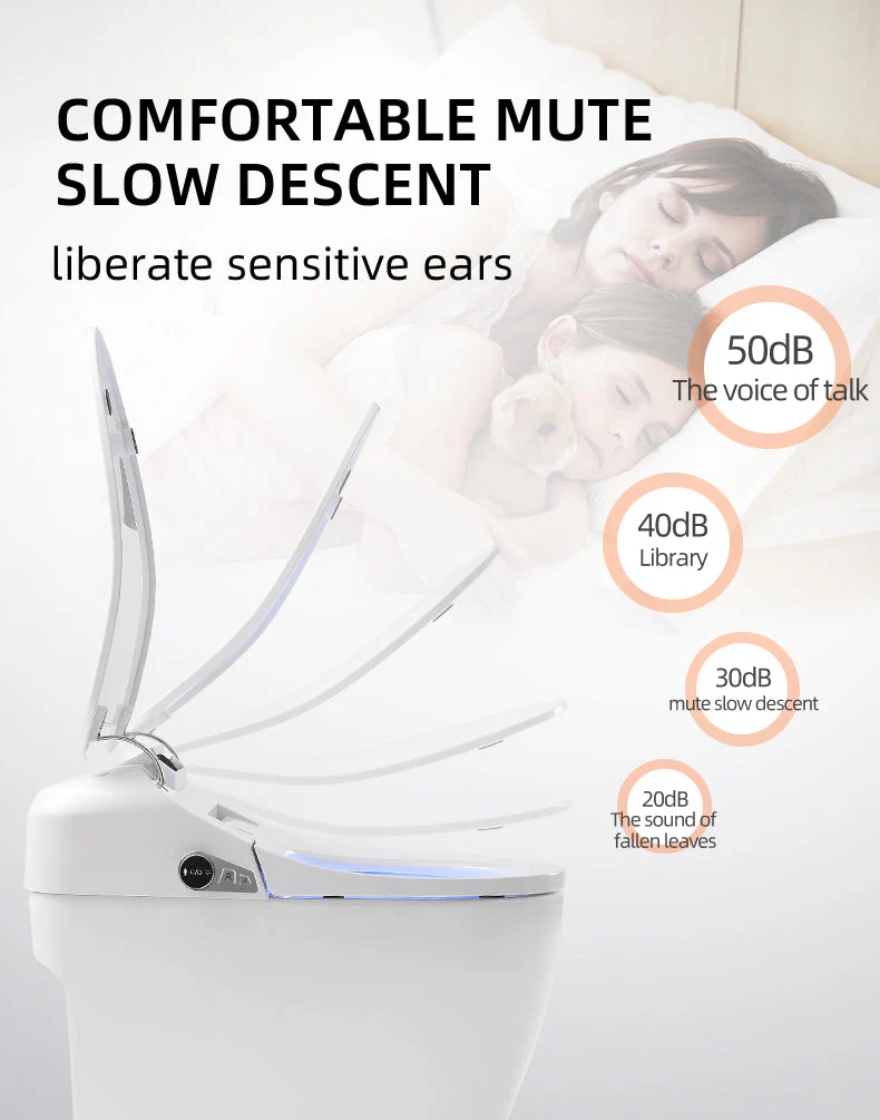 Experience Luxury and Convenience with our Smart Toilet Bidet Elongated Seat - Unlimited Warm Water, Wand Cleaning, Remote Control, and Night Light - Image 11