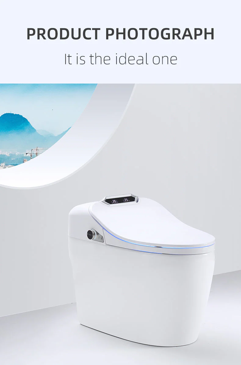 Experience Luxury and Convenience with our Smart Toilet Bidet Elongated Seat - Unlimited Warm Water, Wand Cleaning, Remote Control, and Night Light - Image 5