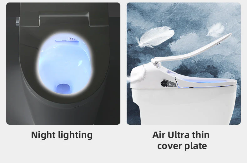 Experience Luxury and Convenience with our Smart Toilet Bidet Elongated Seat - Unlimited Warm Water, Wand Cleaning, Remote Control, and Night Light - Image 9