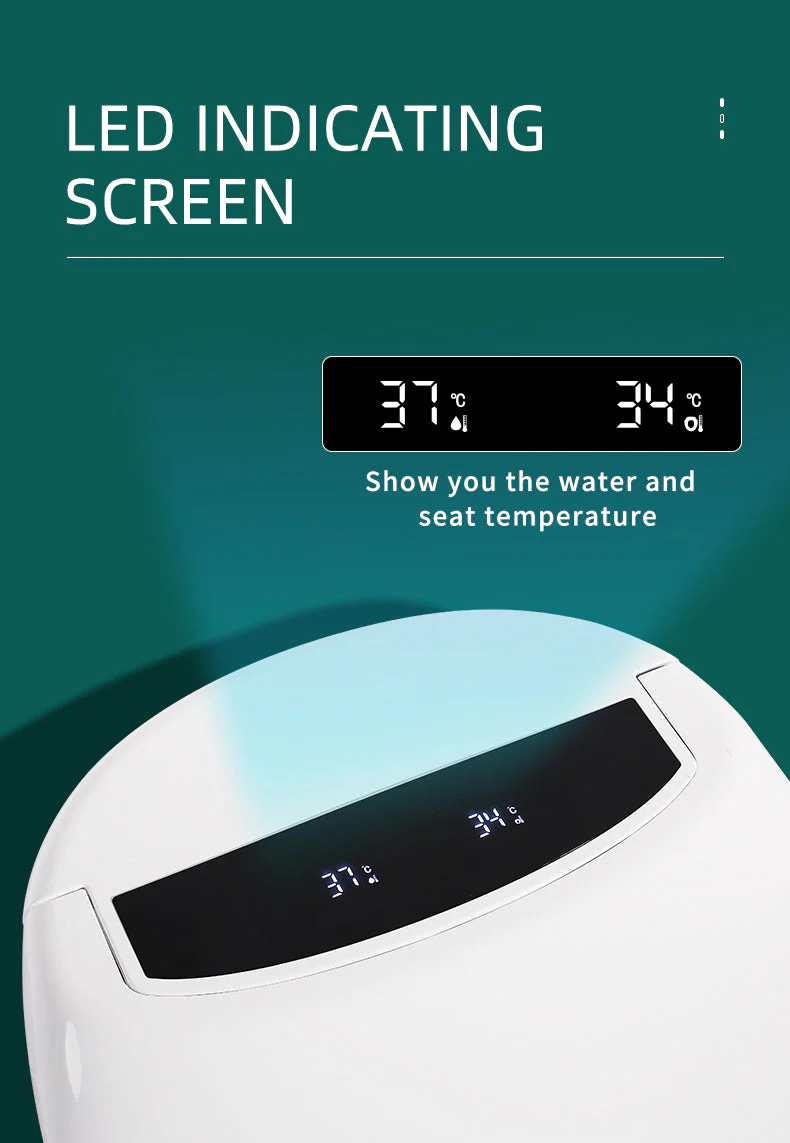Experience Luxury and Convenience with our Smart Toilet Bidet Elongated Seat - Unlimited Warm Water, Wand Cleaning, Remote Control, and Night Ligh - Image 5