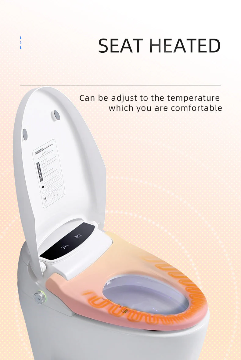 Experience Luxury and Convenience with our Smart Toilet Bidet Elongated Seat - Unlimited Warm Water, Wand Cleaning, Remote Control, and Night Ligh - Image 7