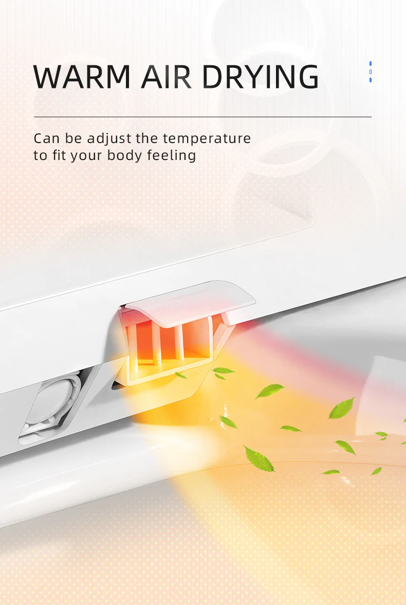 Experience Luxury and Convenience with our Smart Toilet Bidet Elongated Seat - Unlimited Warm Water, Wand Cleaning, Remote Control, and Night Ligh - Image 8