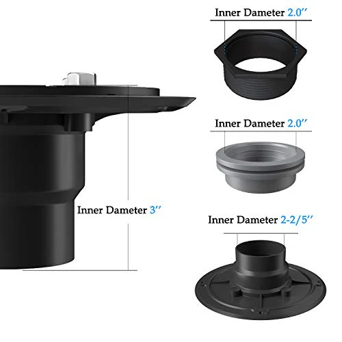 Square Shower Drain 4 Inch, Tile-insert Matte Black Stainless Steel - Image 4