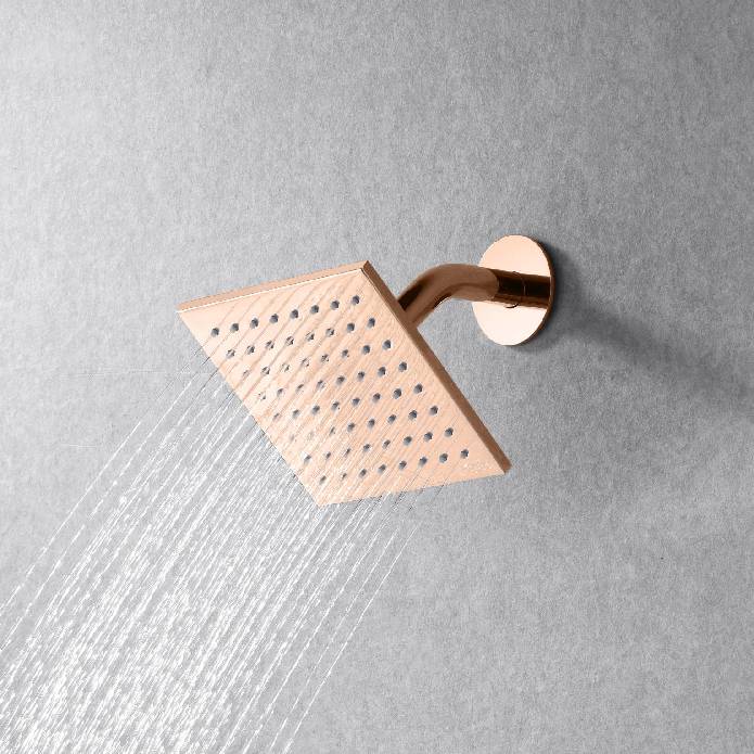 The durable brass and stainless steel regular shower head 6 inch high water pressure 9 inch wall mount arm and flange - Image 10