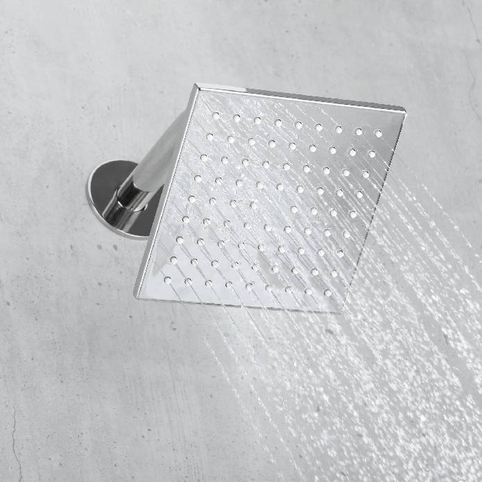 The durable brass and stainless steel regular shower head 6 inch high water pressure 9 inch wall mount arm and flange - Image 3