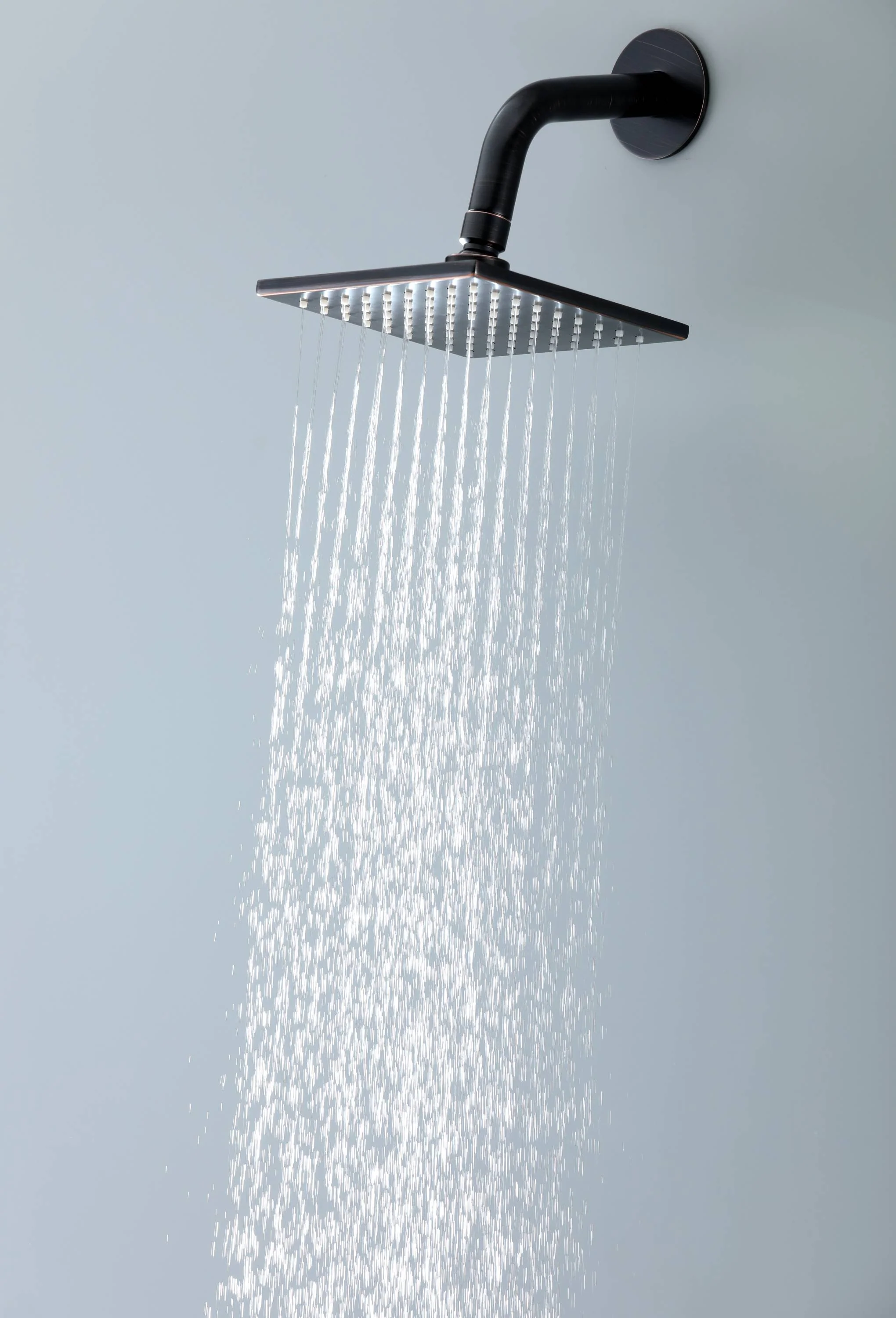The durable brass and stainless steel regular shower head 6 inch high water pressure 9 inch wall mount arm and flange - Image 5