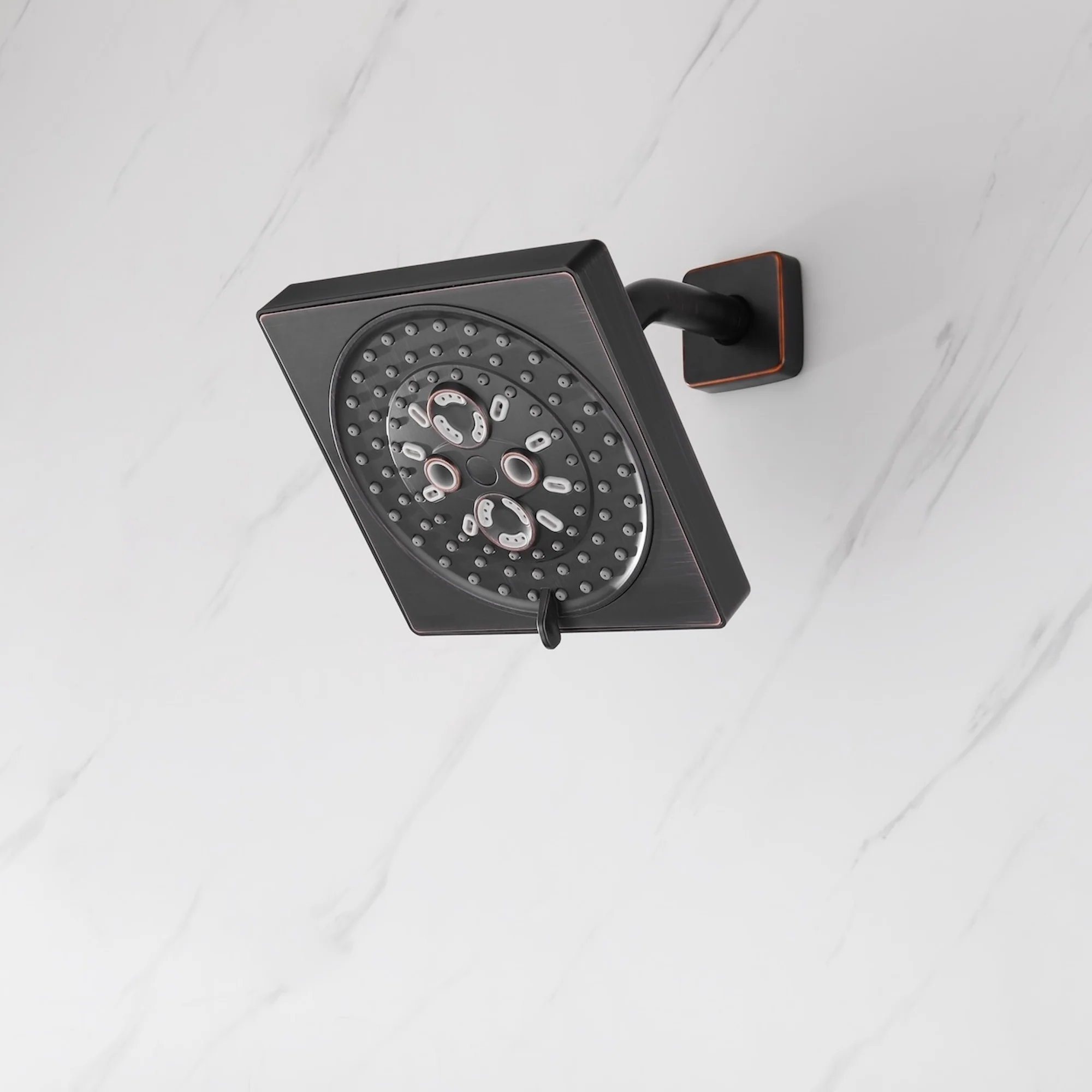 The durable ABS seven functions regular shower head 6 inch high water pressure 9 inch wall mount arm and flange - Image 12