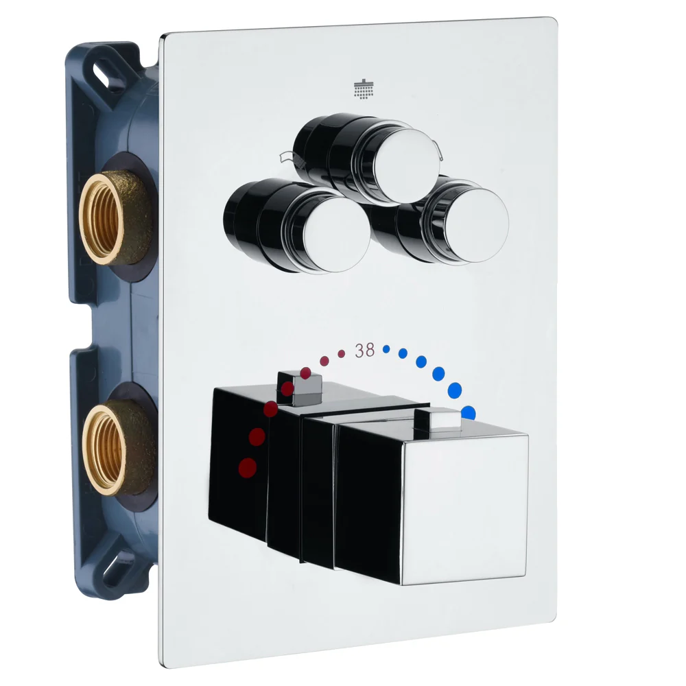 Chrome Thermostatic Shower System  3-Way Functionality & Includes 6 Body Jets for Simultaneous and Separate Operation - Image 10