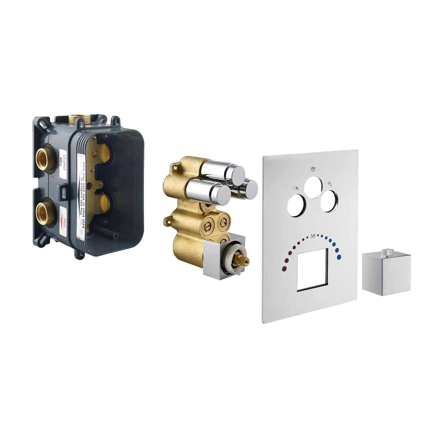 Chrome Thermostatic Shower System  3-Way Functionality & Includes 6 Body Jets for Simultaneous and Separate Operation - Image 7