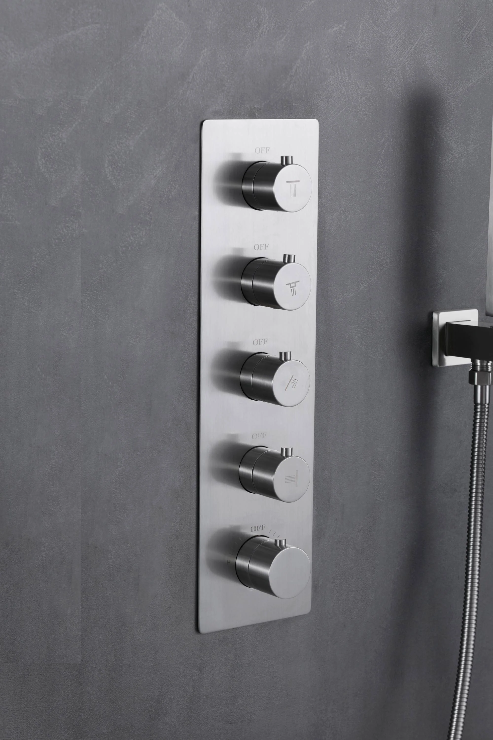 Brushed Nickel 4-Way Thermostatic Ceiling Mount Shower System with Dual Functionality - Image 20