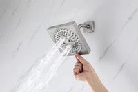 Brushed Nickel 4-Way Thermostatic Ceiling Mount Shower System with Dual Functionality - Image 24