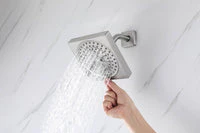 Brushed Nickel 4-Way Thermostatic Ceiling Mount Shower System with Dual Functionality - Image 25