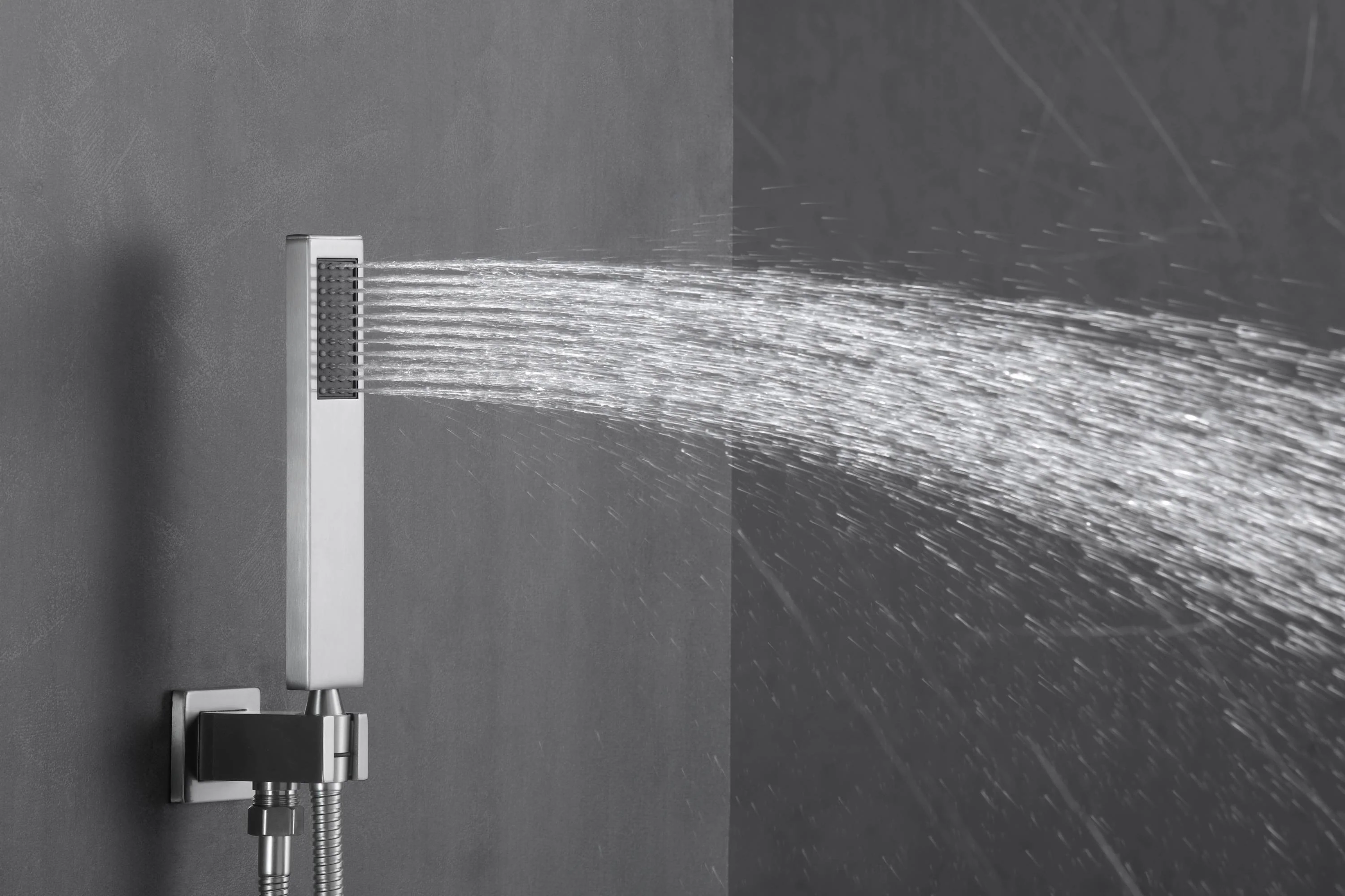 Brushed Nickel 4-Way Thermostatic Ceiling Mount Shower System with Dual Functionality - Image 8