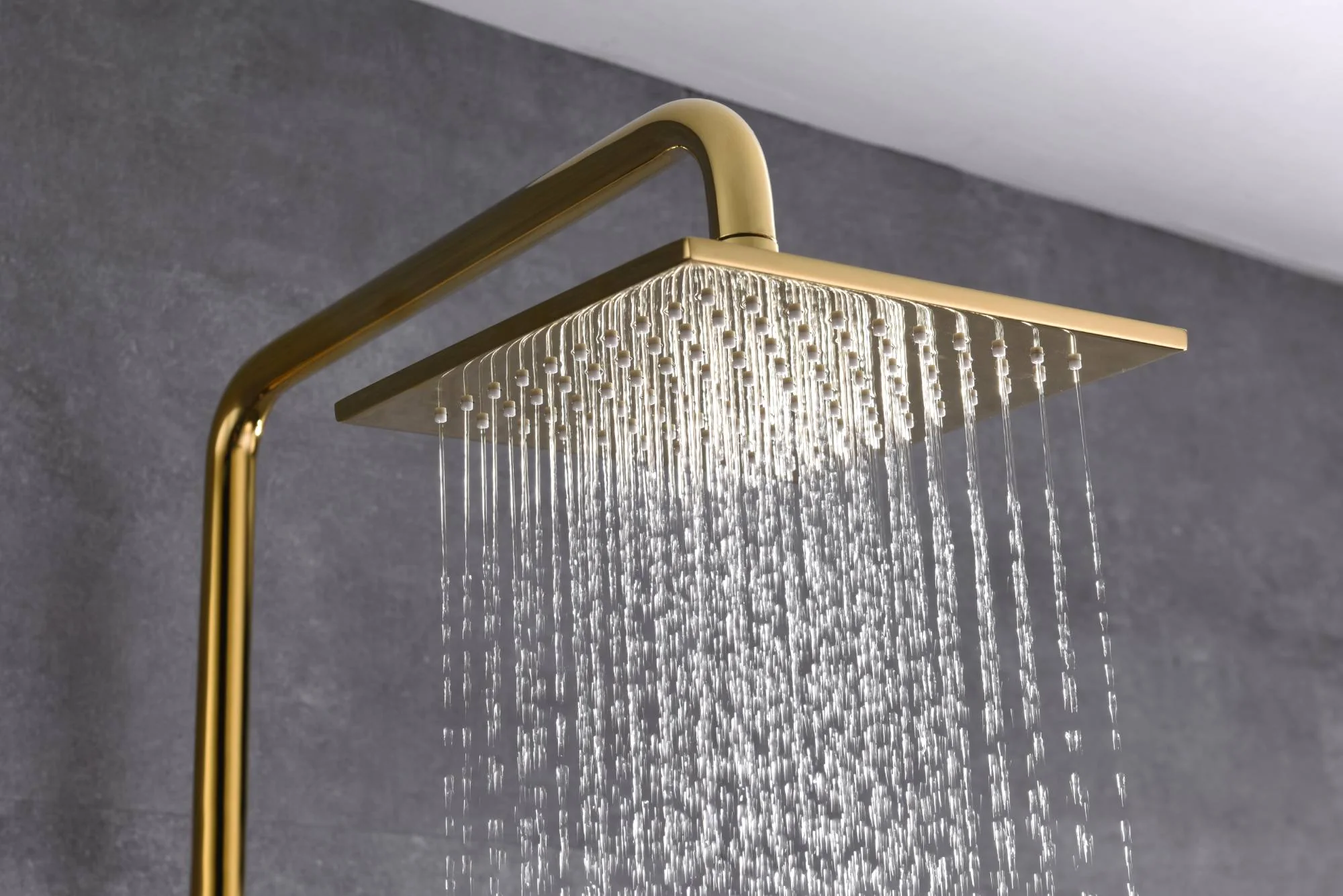 Gold Thermostatic Shower Set with Digital Display, Hand Shower, Tub Spout - 3 Functions - Image 5
